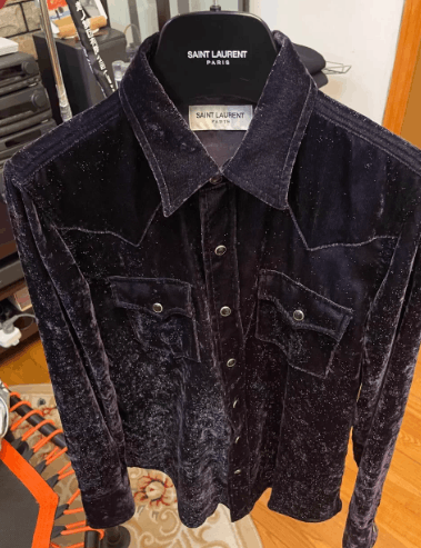 Saint Laurent Paris SLP shirt with cat's-eye buttons and glitter Size US M / EU 48-50 / 2 - 6 Thumbnail