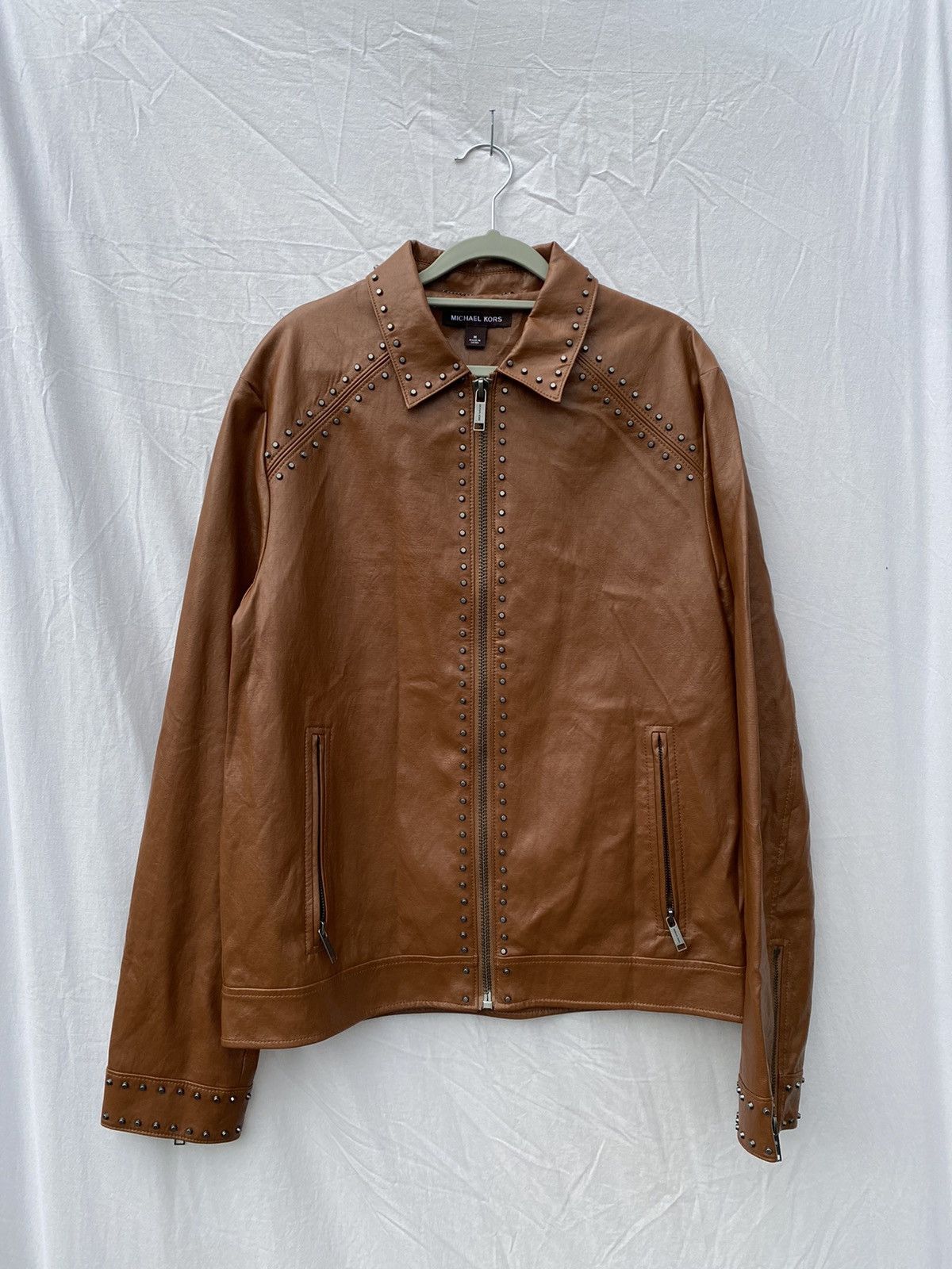 Michael Kors Mens Leather Jacket Brown Jacket Michael Kors Leather