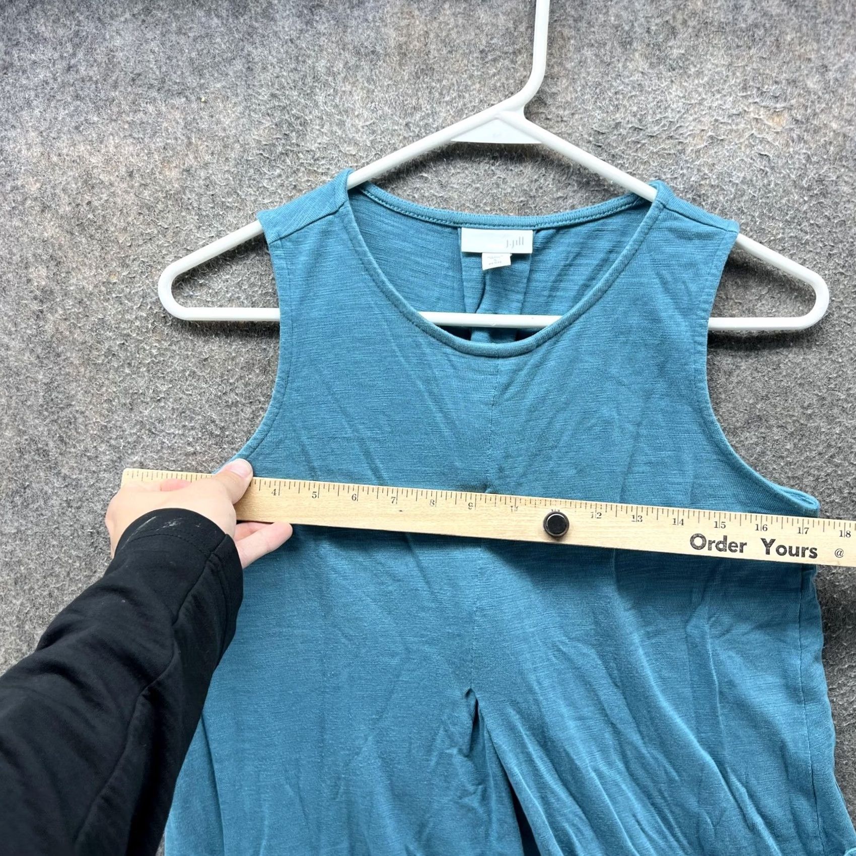 J. Jill J. Jill Dress Womens Petite Small Sleeveless Jersey Swing Trapeze Pockets Blue Crew Neck Knee Length Casual Dress PS Womens Size S / US 4 / IT 40 - 4 Thumbnail
