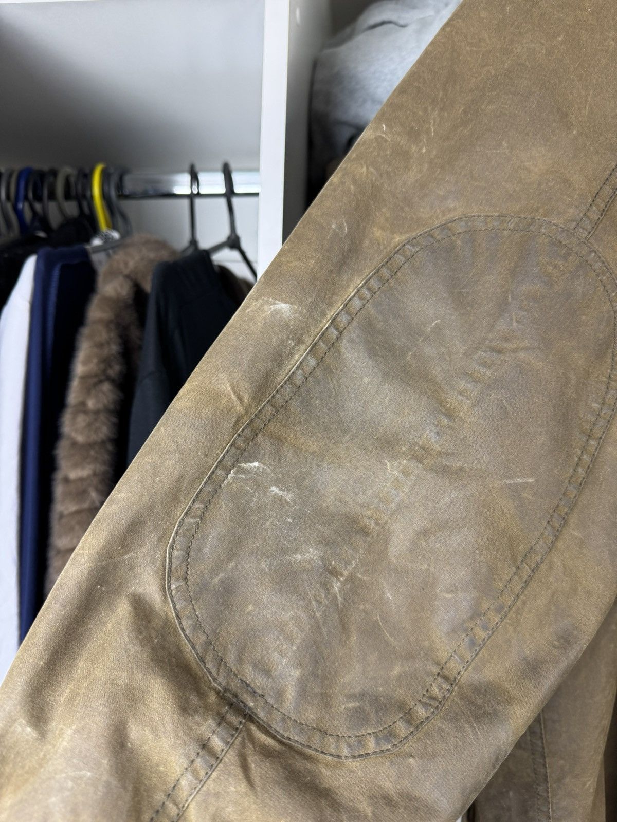 Barbour Vintage Barbour A995 Trooper Waxed Cotton Jacket Mens Size US XL / EU 56 / 4 - 18 Thumbnail