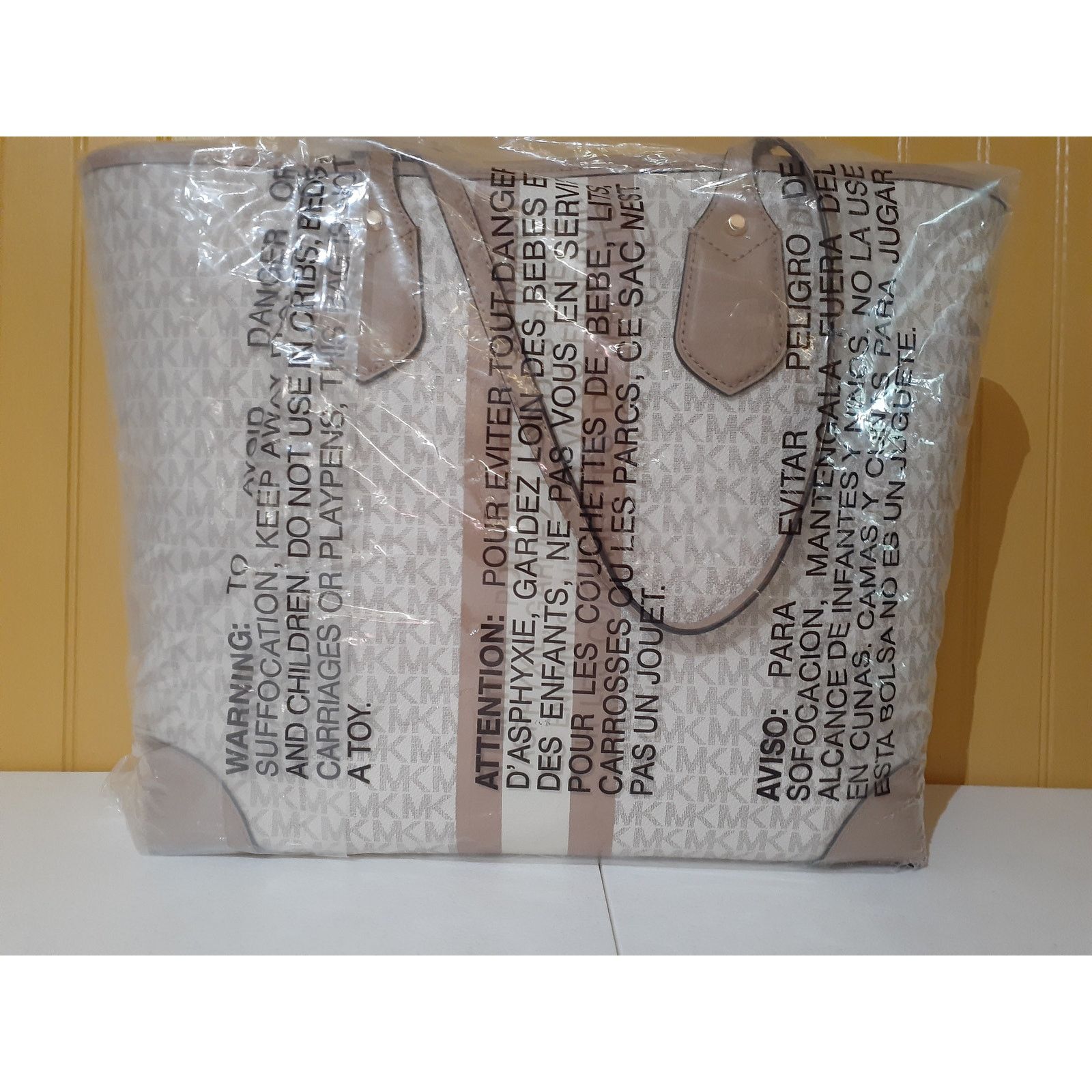 Michael Kors Michael Kors Carter Large Open Tote Bright White/Multi Bag Size ONE SIZE - 3 Thumbnail