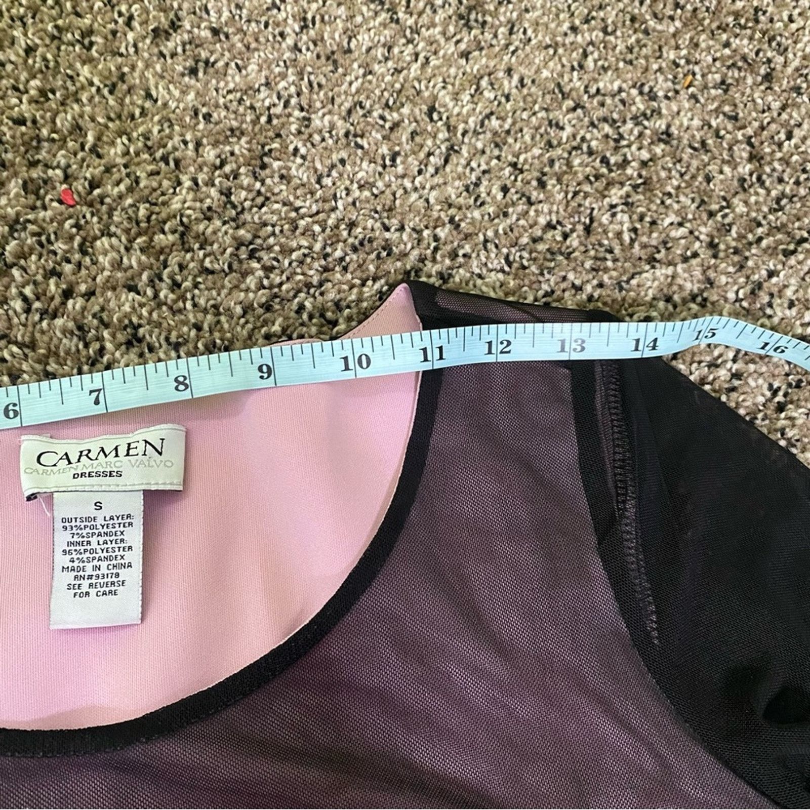Other Carmen Marc Valvo Women's Pink and Black Dress Size S Size S / US 4 / IT 40 - 5 Thumbnail