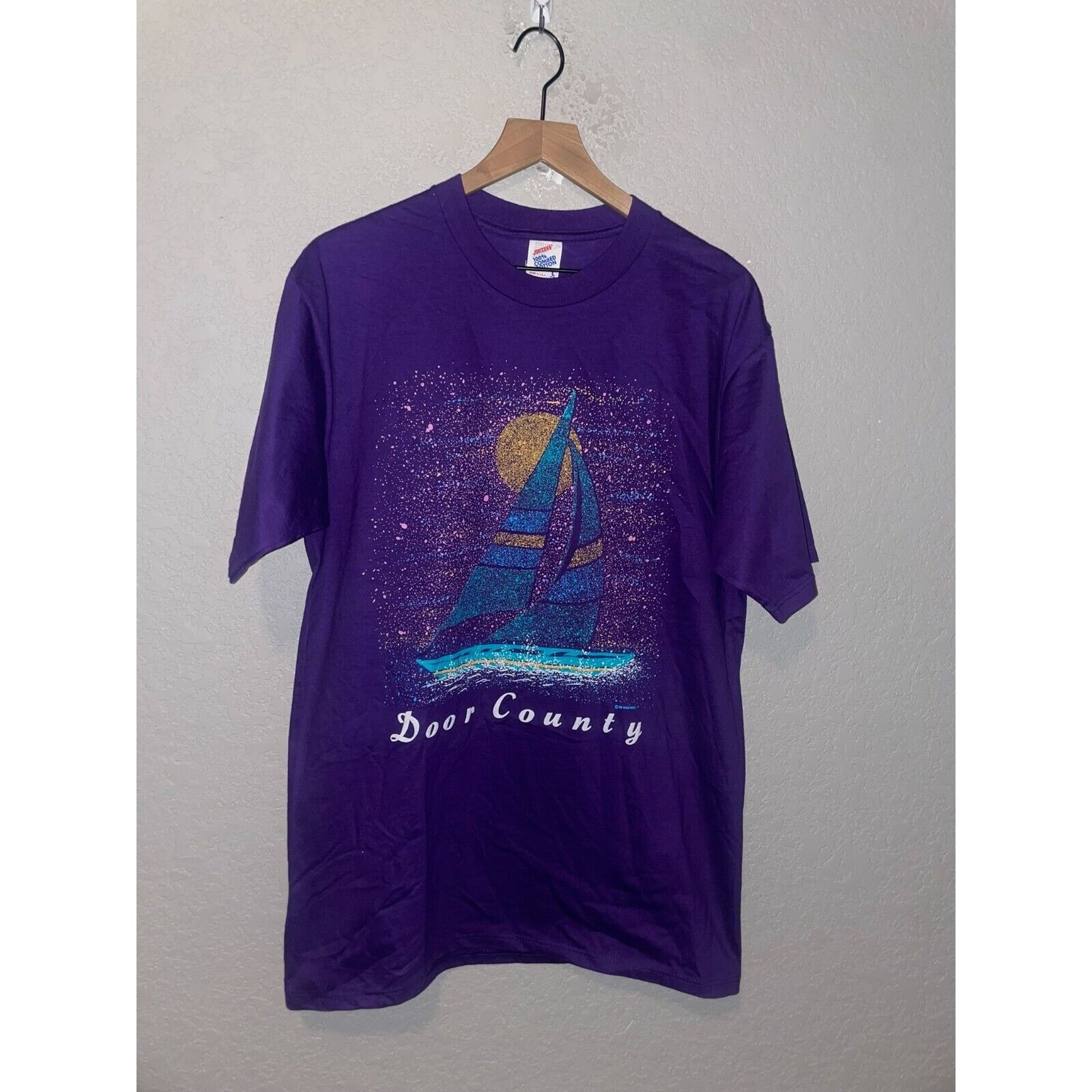 Jerzees Vintage Sailboat Shirt Door Country Boating Tee VTG 90s L Size US L / EU 52-54 / 3 - 1 Thumbnail