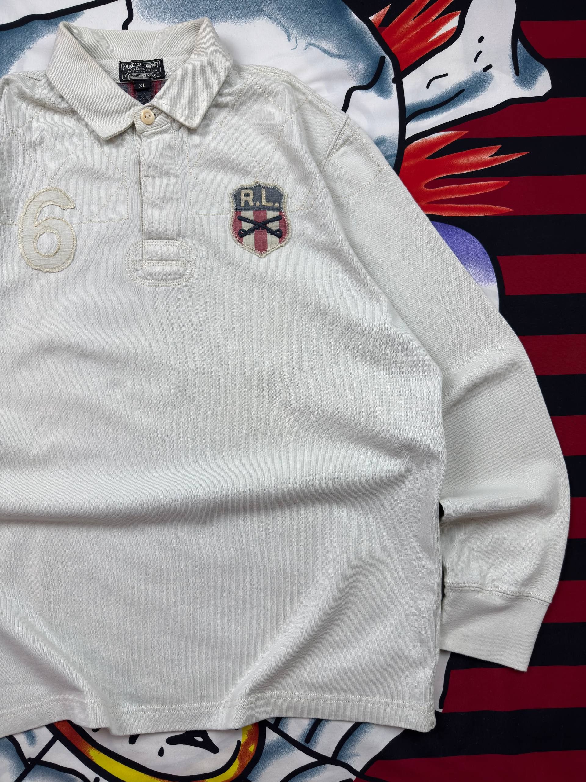 Polo Ralph Lauren Polo Jeans RL Drip USA American Flag 6 Regby Polo Size US XL / EU 56 / 4 - 4 Thumbnail