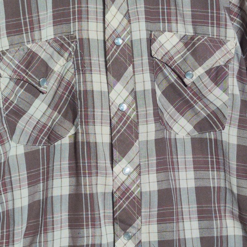 Sears Sears Western Wear Sz L Plaid Button-Up Shirt Vintage Pearl Size US L / EU 52-54 / 3 - 3 Thumbnail