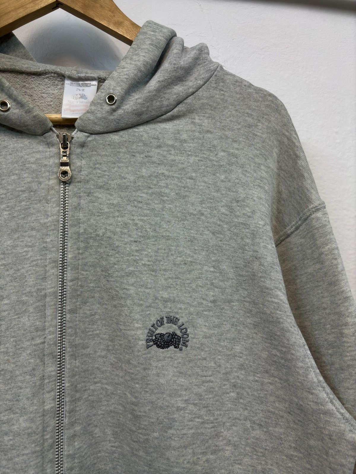 Fruit Of The Loom × Vintage Vintage fotl basic blank zip 00s hoodie 90s Size US M / EU 48-50 / 2 - 2 Thumbnail