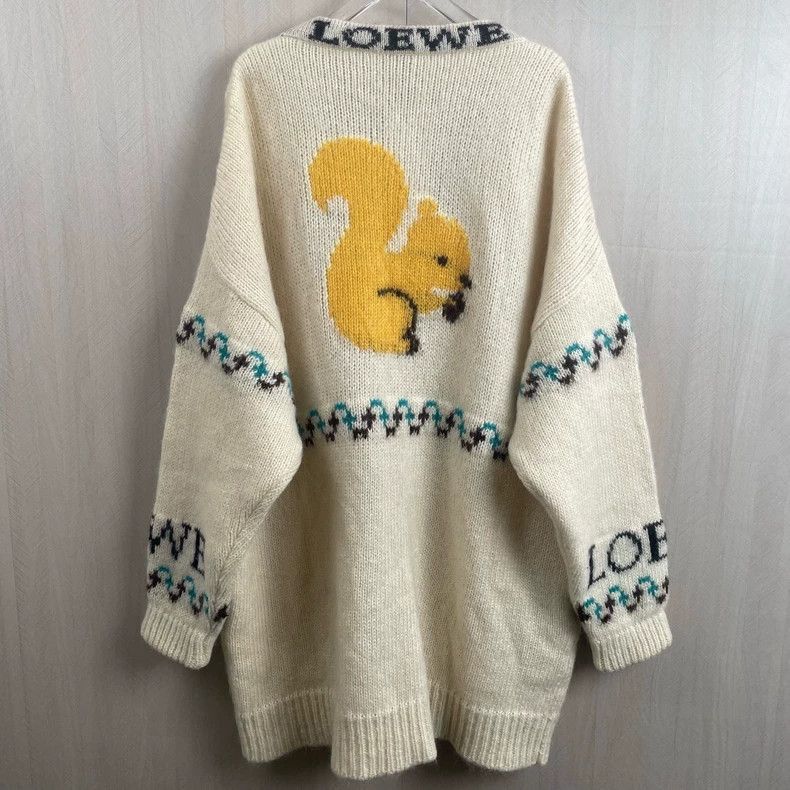 Loewe beige knit cardigan with squirrel design Size US S / EU 44-46 / 1 - 3 Thumbnail