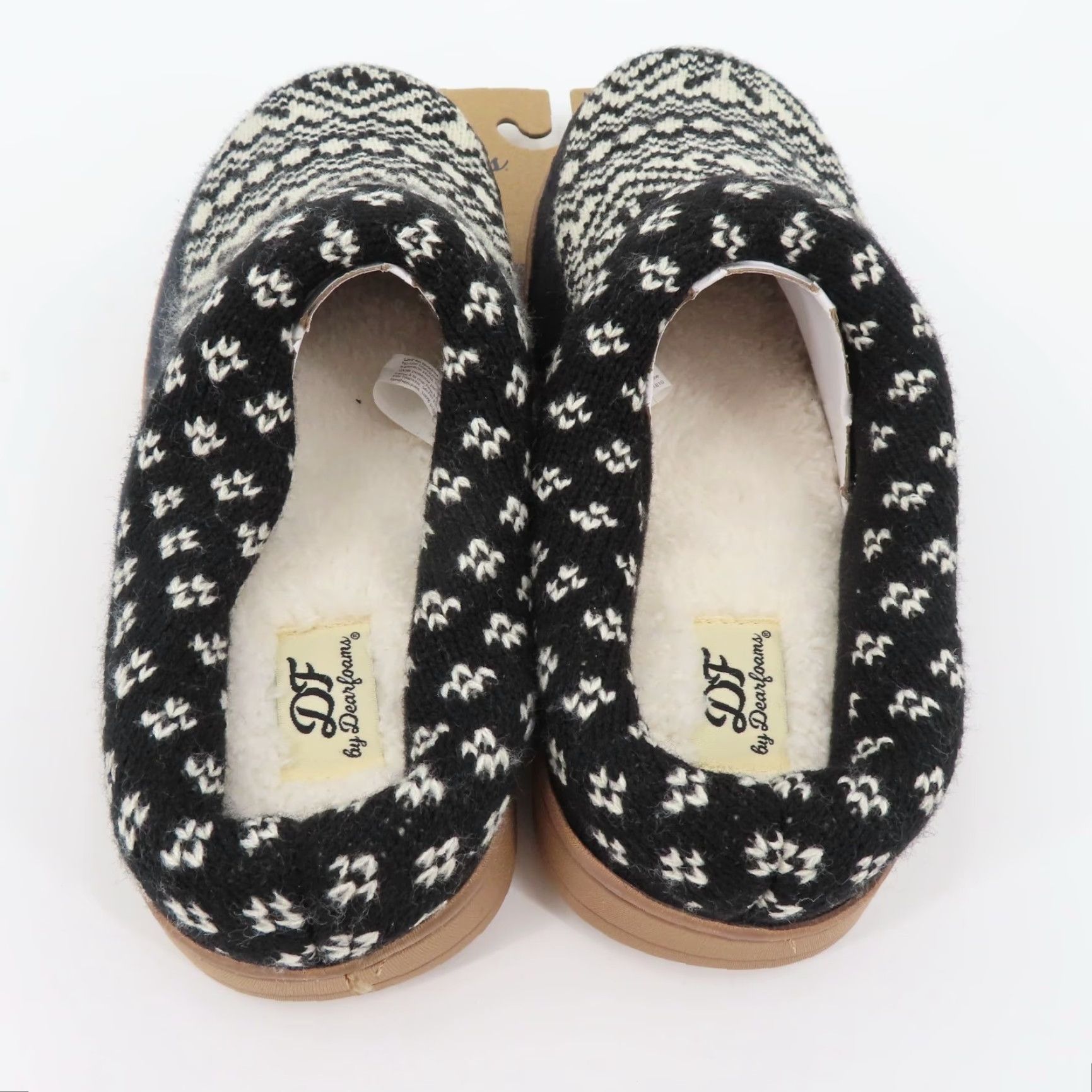 Vintage Dearfoams Slipper Women 9-10 Black Knit Memory Foam Slip-On Indoor Outdoor NEW Size ONE SIZE - 6 Thumbnail
