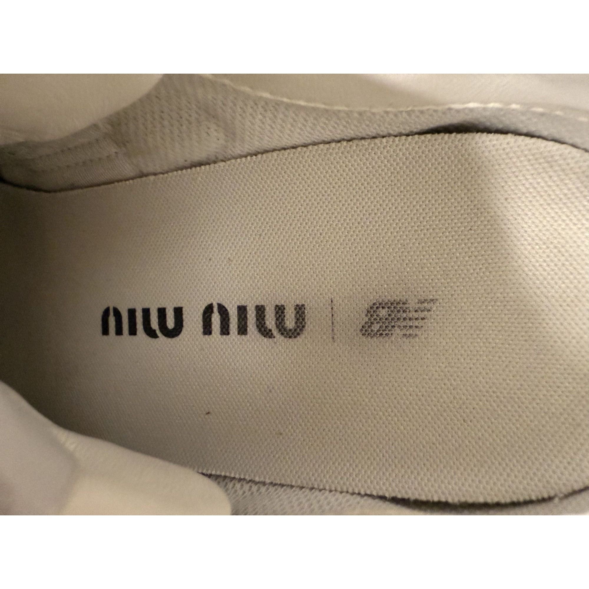 Miu Miu Miu Miu X New Balance Womens Sneakers 37 White Leather Made Size US 7 / IT 37 - 8 Thumbnail