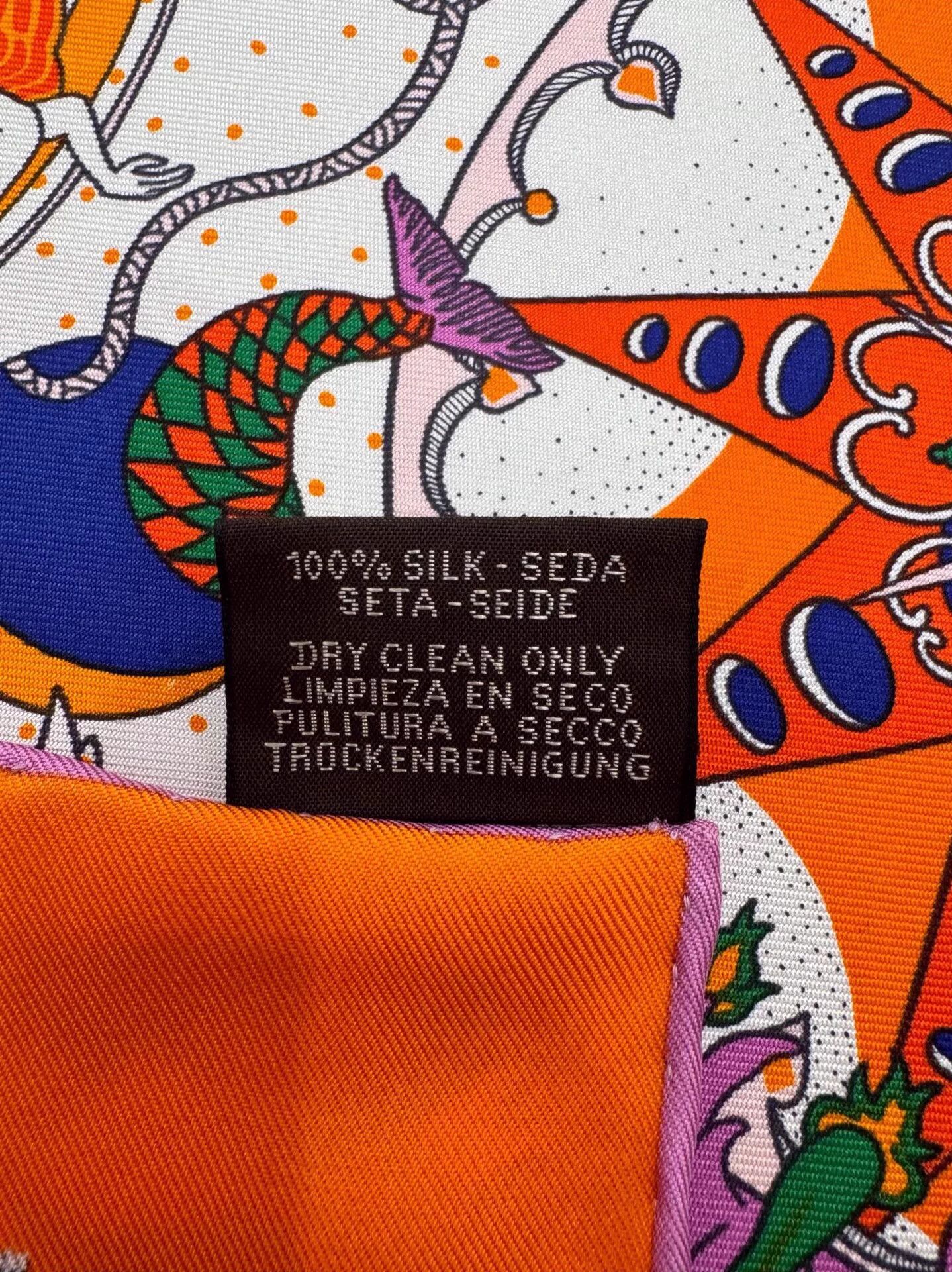 Hermes Hermes Carnaval Orange Cartoon Logo 90x90cm New Size ONE SIZE - 7 Thumbnail