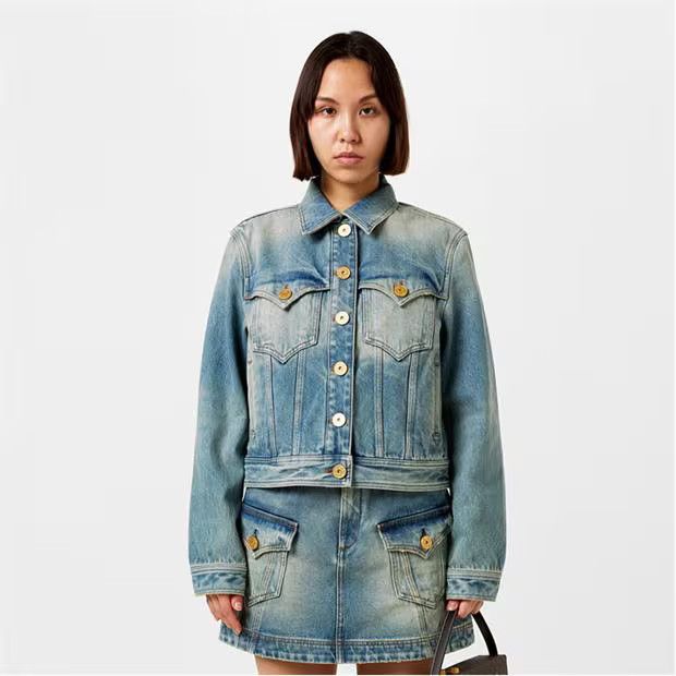 Balmain o1g2r1mq0924 Denim Jacket in Denim Blue Size S / US 4 / IT 40 - 3 Thumbnail