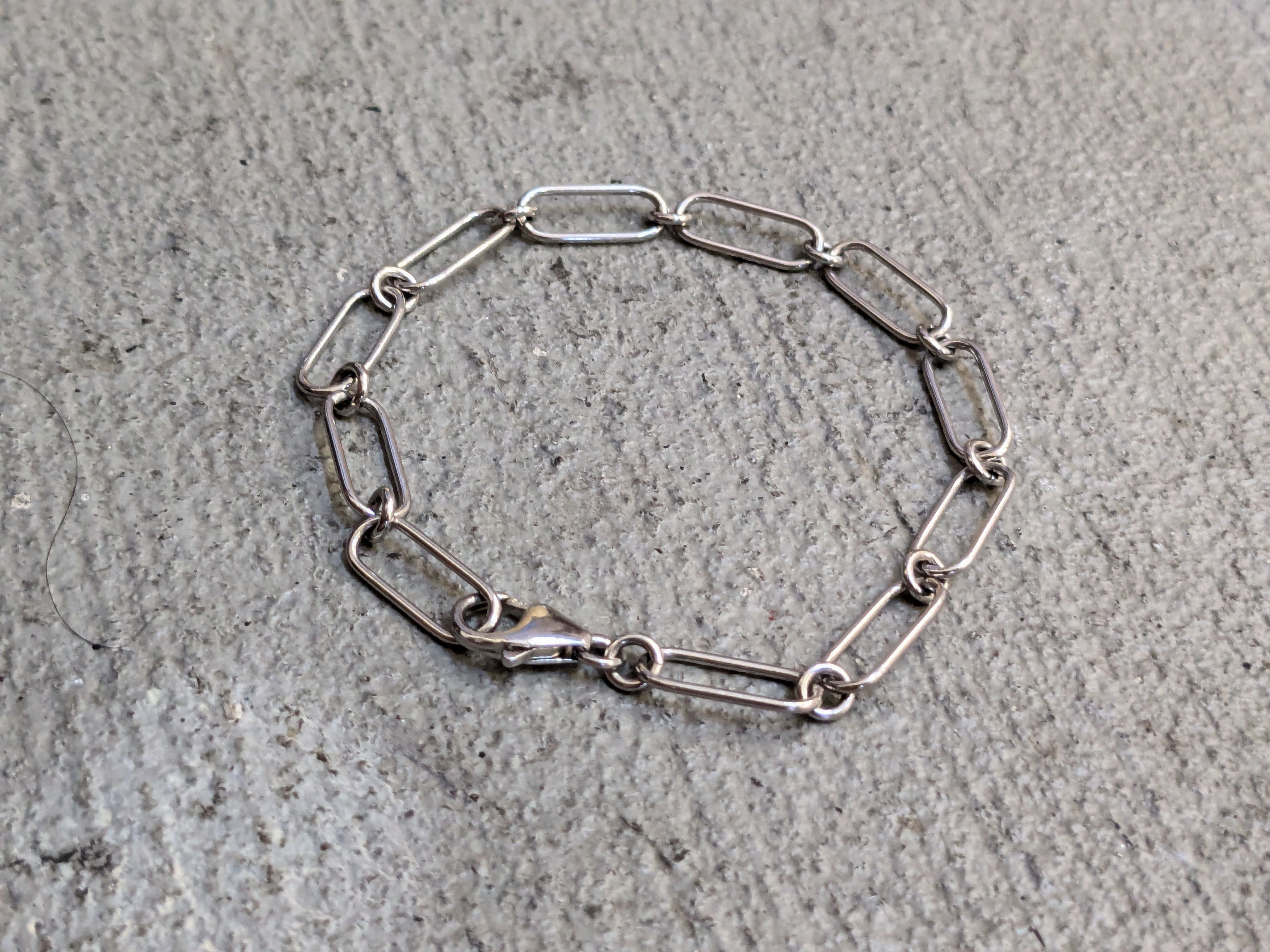 Sterling Silver Sterling Silver Bracelet Paperclip Link Chain 7.5" Size ONE SIZE - 2 Thumbnail