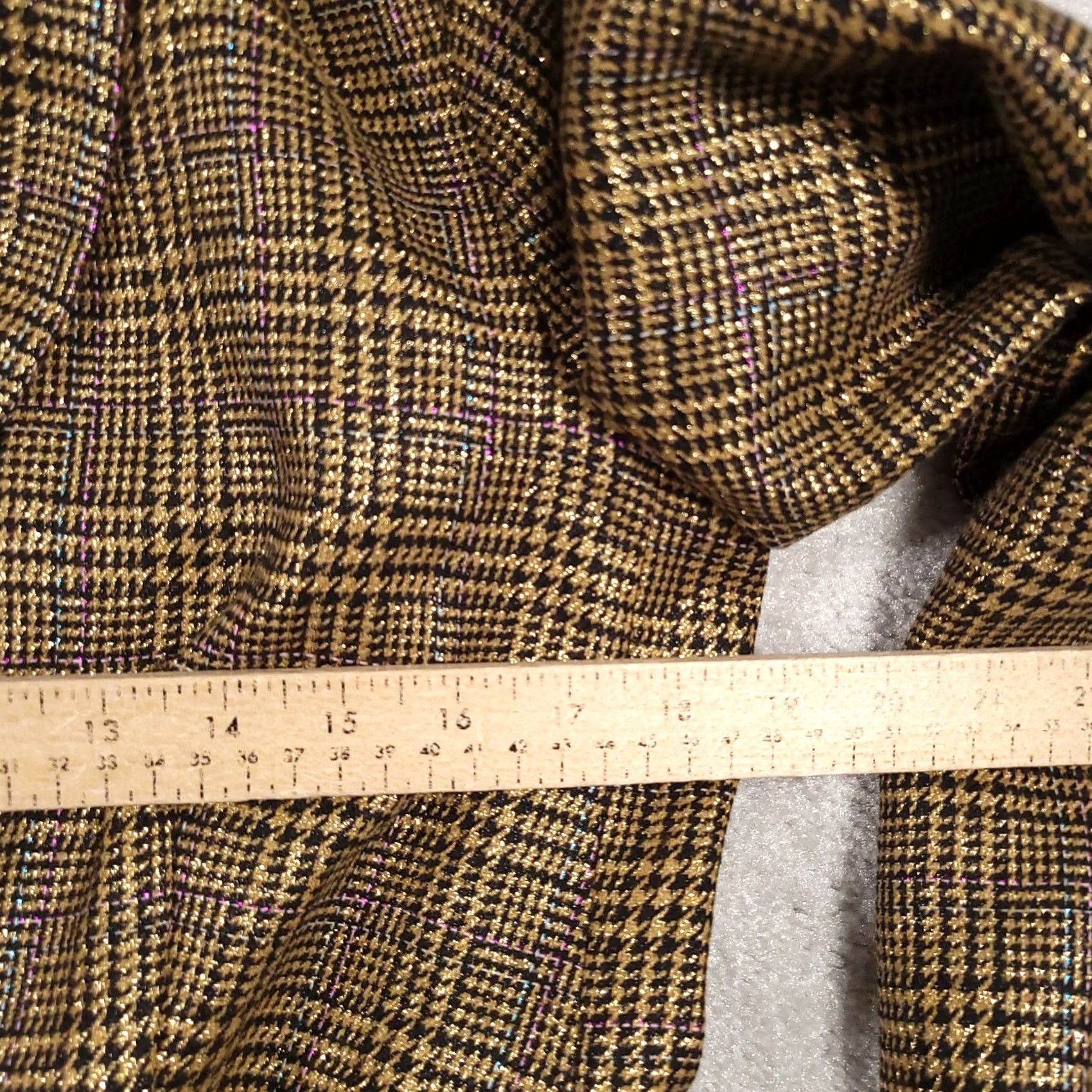 Nine West Nine West Blazer Women's S Gold Shimmer Houndstooth Jacket Coat Lined Size S / US 4 / IT 40 - 7 Thumbnail