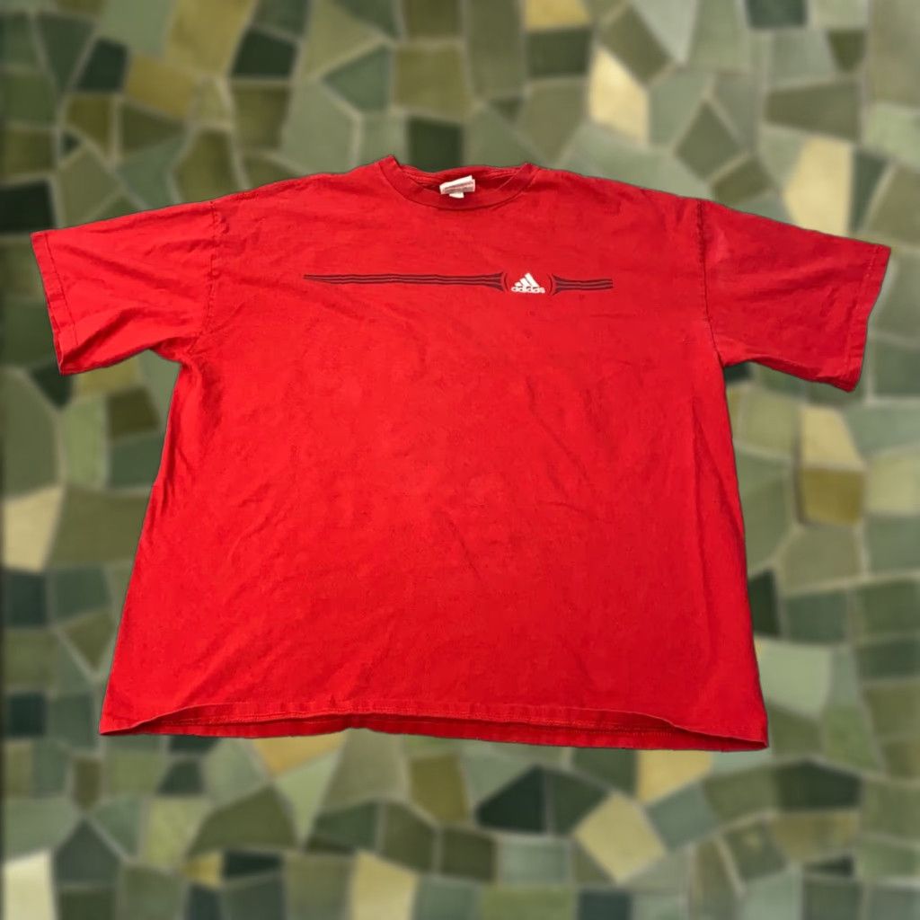 Adidas VTG Adidas Tee Shirt Mens XL Red Embroidered Short Sleeve Size US XL / EU 56 / 4 - 1 Thumbnail