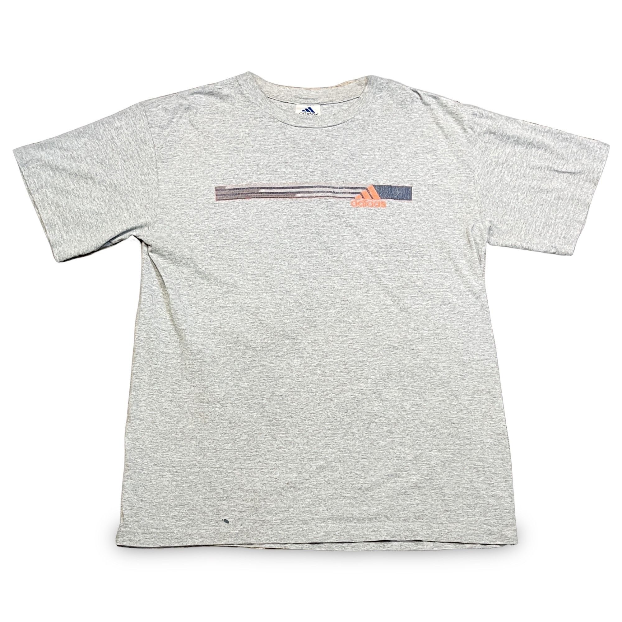 Adidas Vintage Adidas Grey Orange Logo T Size US L / EU 52-54 / 3 - 1 Thumbnail