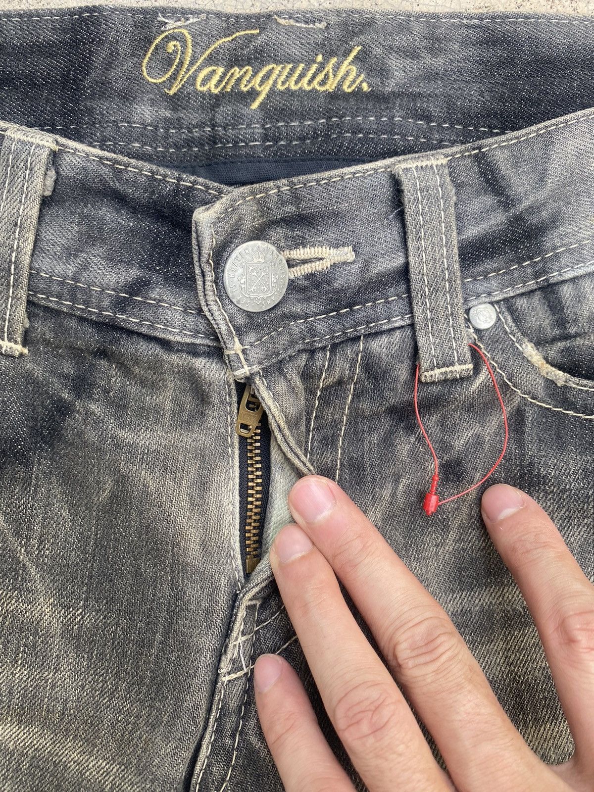 If Six Was Nine × Vanquish Vanquish Distressed Faded Claw Mark Denim Jeans Size US 30 / EU 46 - 6 Thumbnail