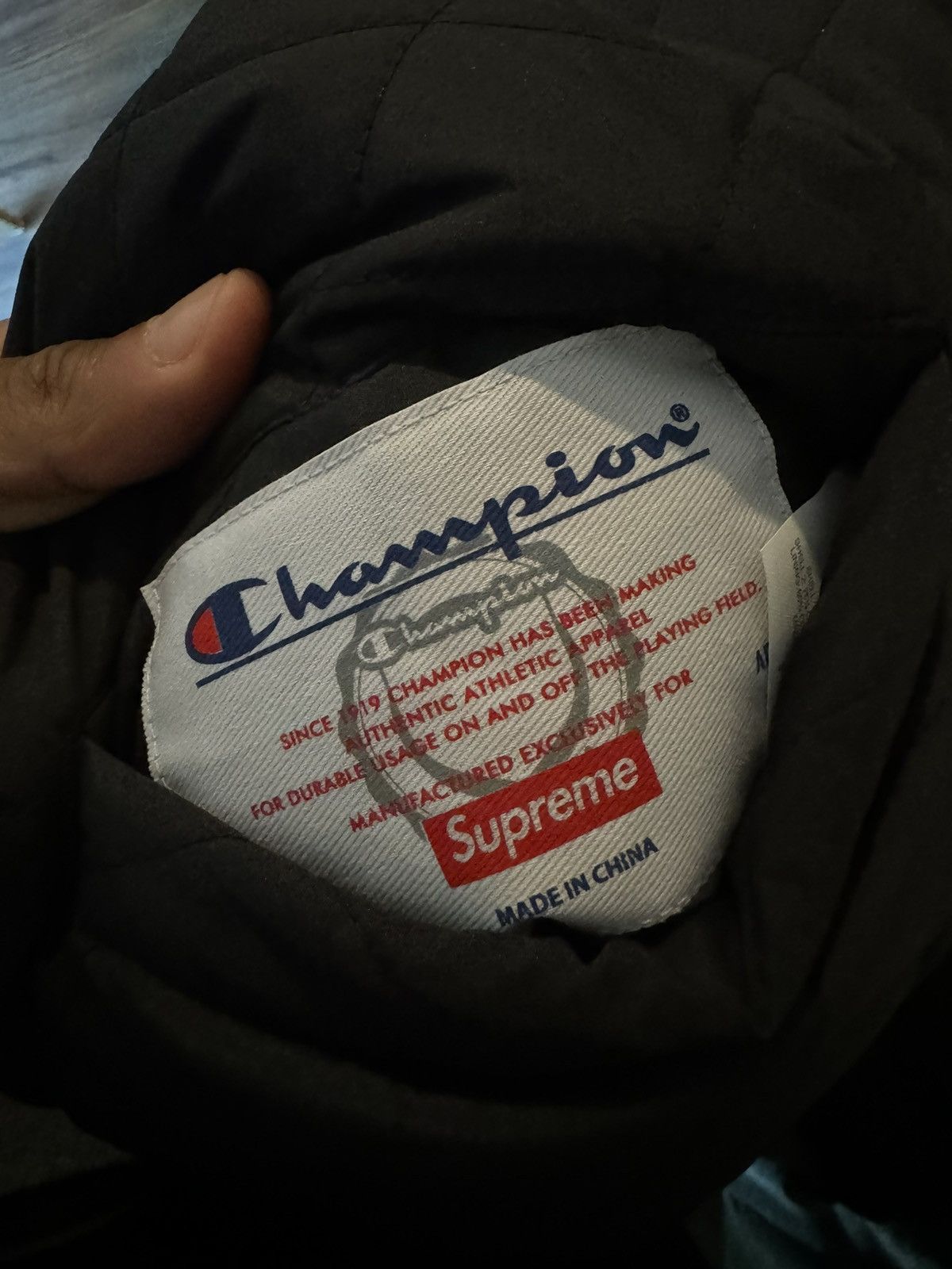 Champion × Supreme FW15 Supreme X Champion Jacket Reversible black/yellow Sz M Size US S / EU 44-46 / 1 - 6 Thumbnail