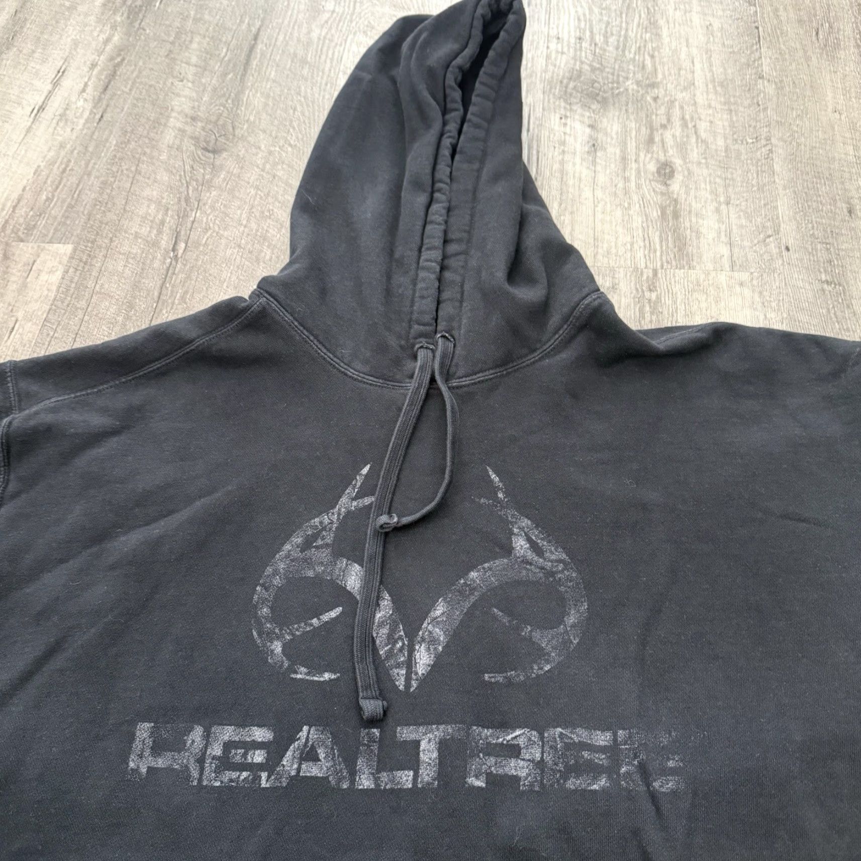 Realtree Realtree Hoodie Mens XL Black Graphic Print Fleece Pullover Camo Antler Logo Size US XL / EU 56 / 4 - 2 Thumbnail