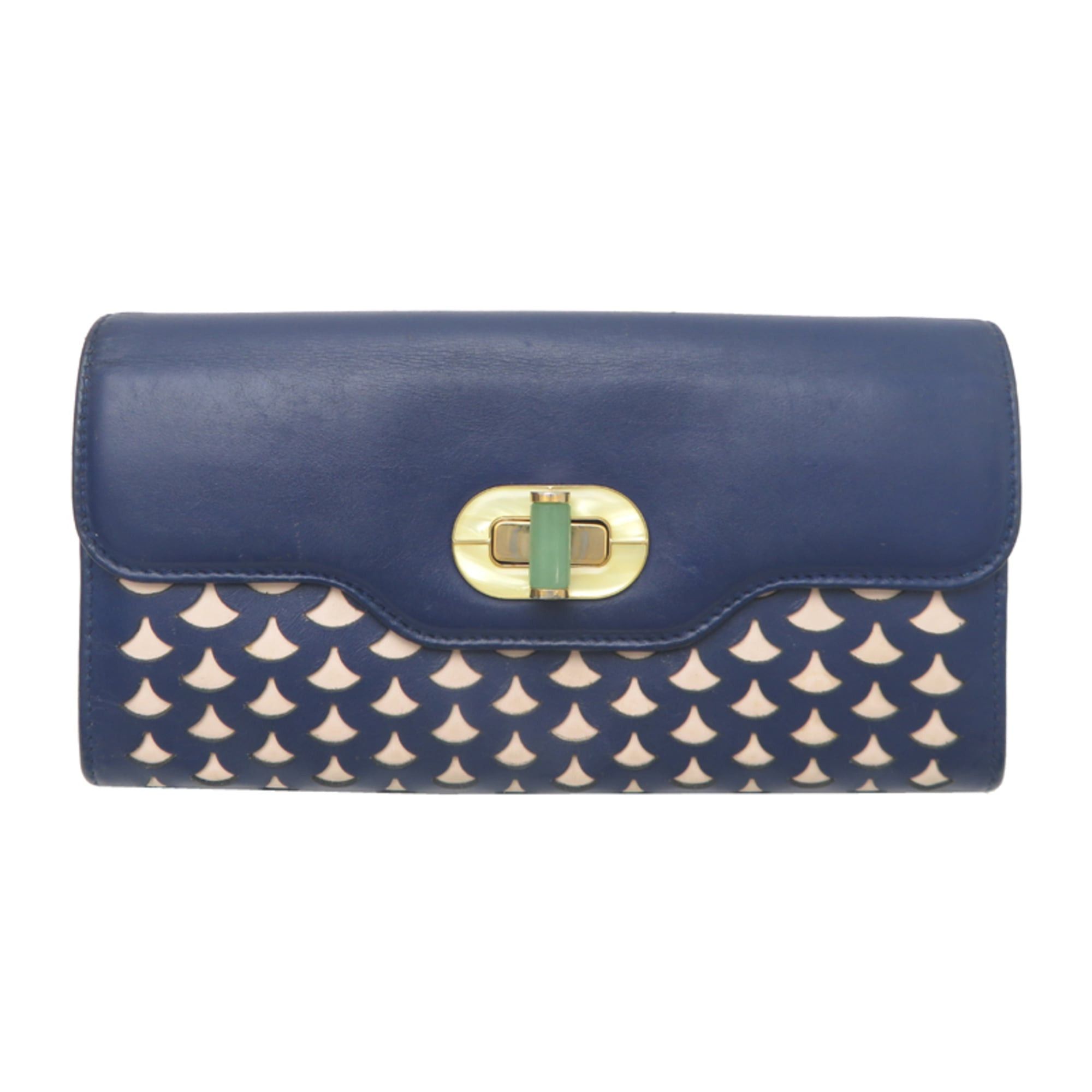 Bvlgari Bvlgari Isabella Rossellini Women's Long Wallet in Navy Leather Size ONE SIZE - 1 Thumbnail
