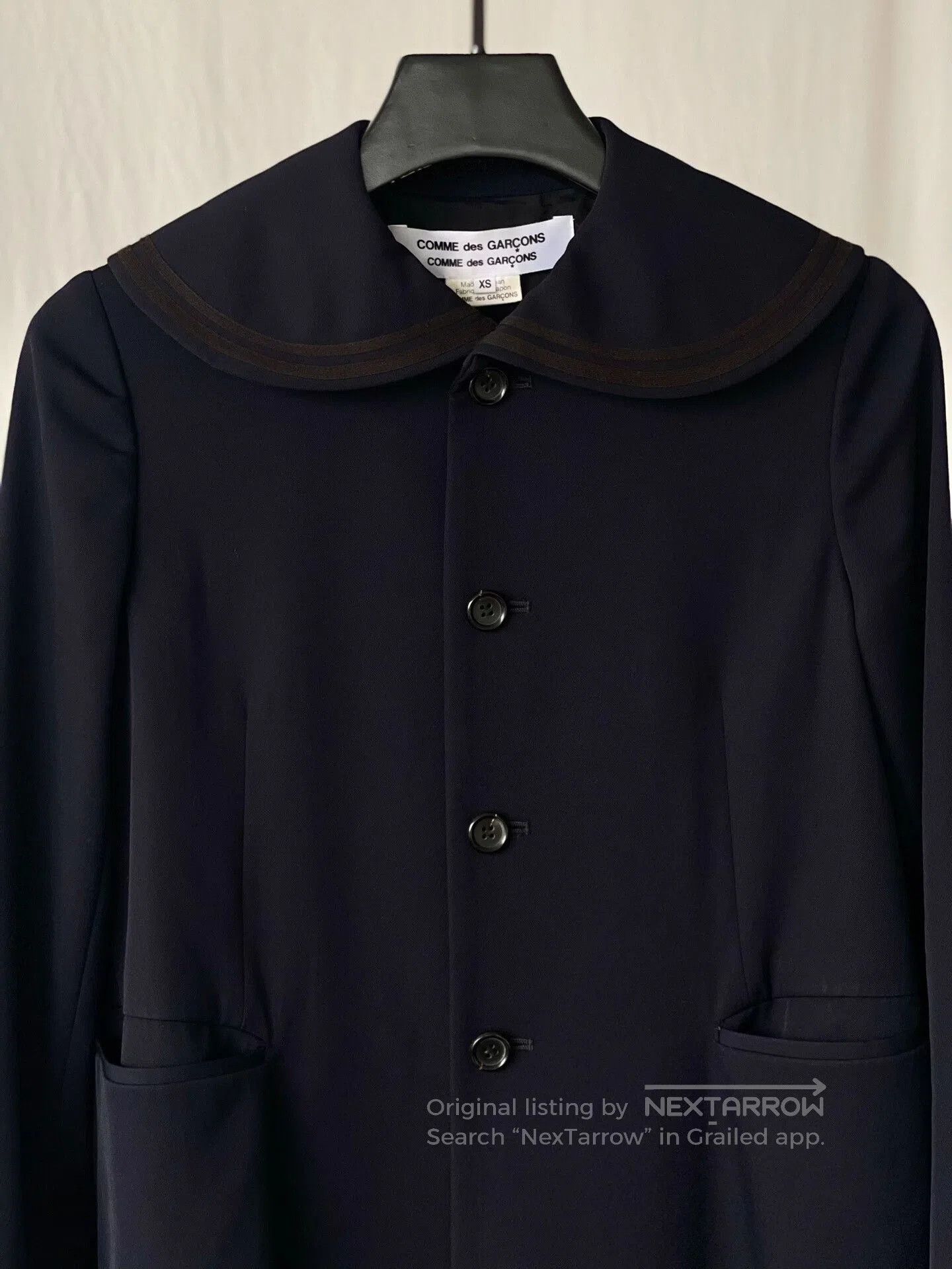 Comme des Garcons Commes des Garçons Navy Wool Coat. Size XS / US 0-2 / IT 36-38 - 6 Thumbnail