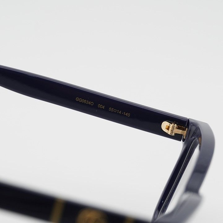Gucci Gucci GG0634O 004 Eyeglasses Blue 55mm Cat Eye Frame Size ONE SIZE - 7 Thumbnail