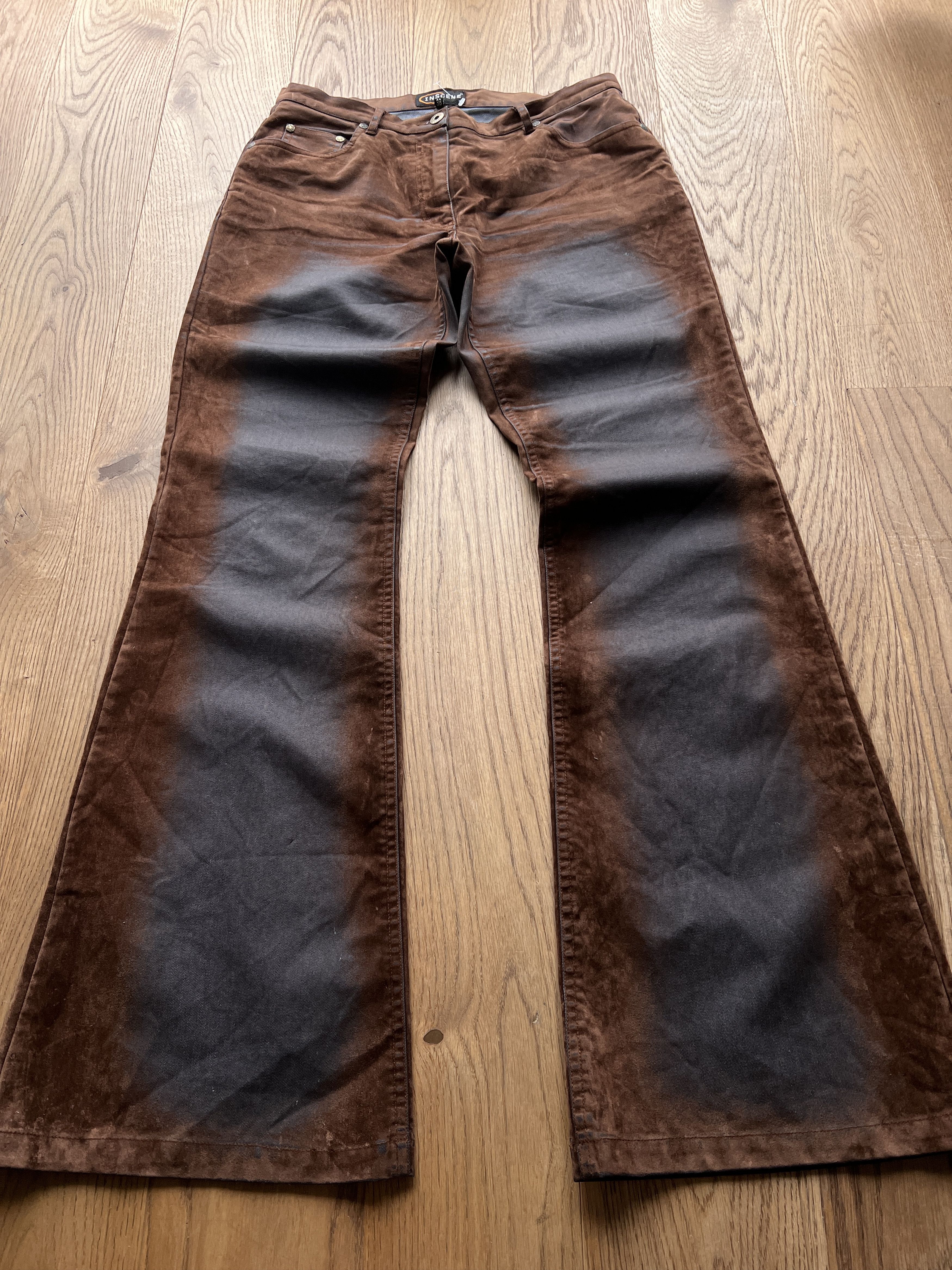 Hysteric Glamour Crazy! Avant Garde Boot cut flared pants dirty y2k Japanese Size 29" - 4 Thumbnail
