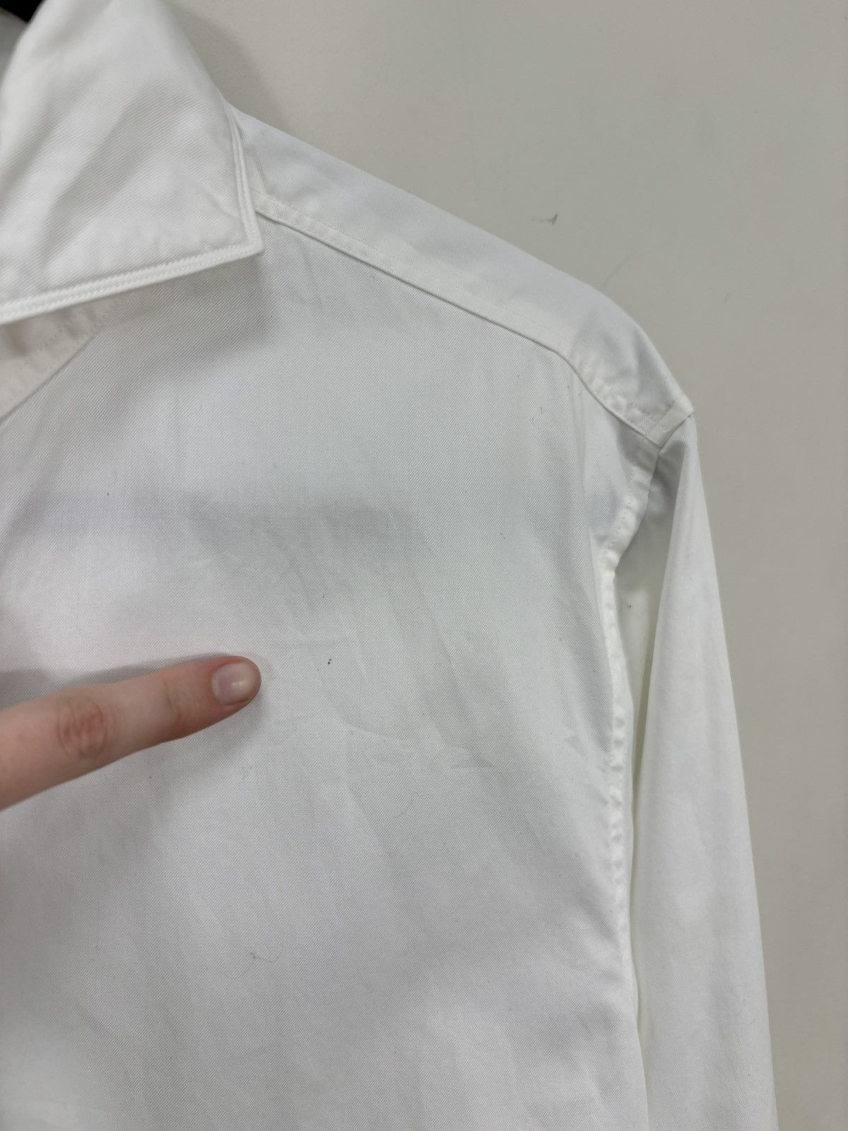 Strenstroms Stenstroms Slimline Men’s Twofold Cotton White Dress Shirt Size US M / EU 48-50 / 2 - 4 Thumbnail