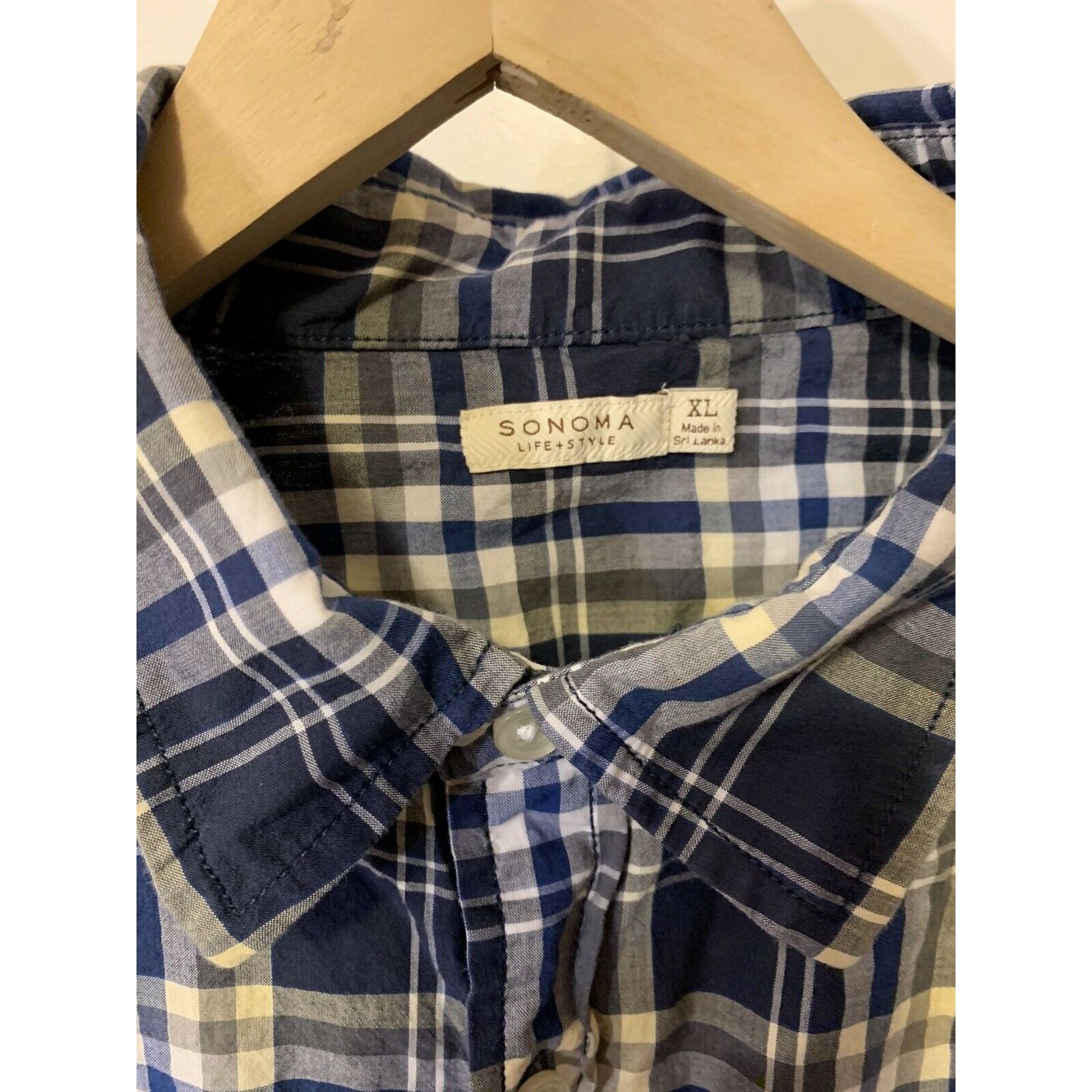 Sonoma Sonoma Life Style Shirt Men's Sz XL Plaid Blue Long Sleeve B Size US XL / EU 56 / 4 - 2 Thumbnail