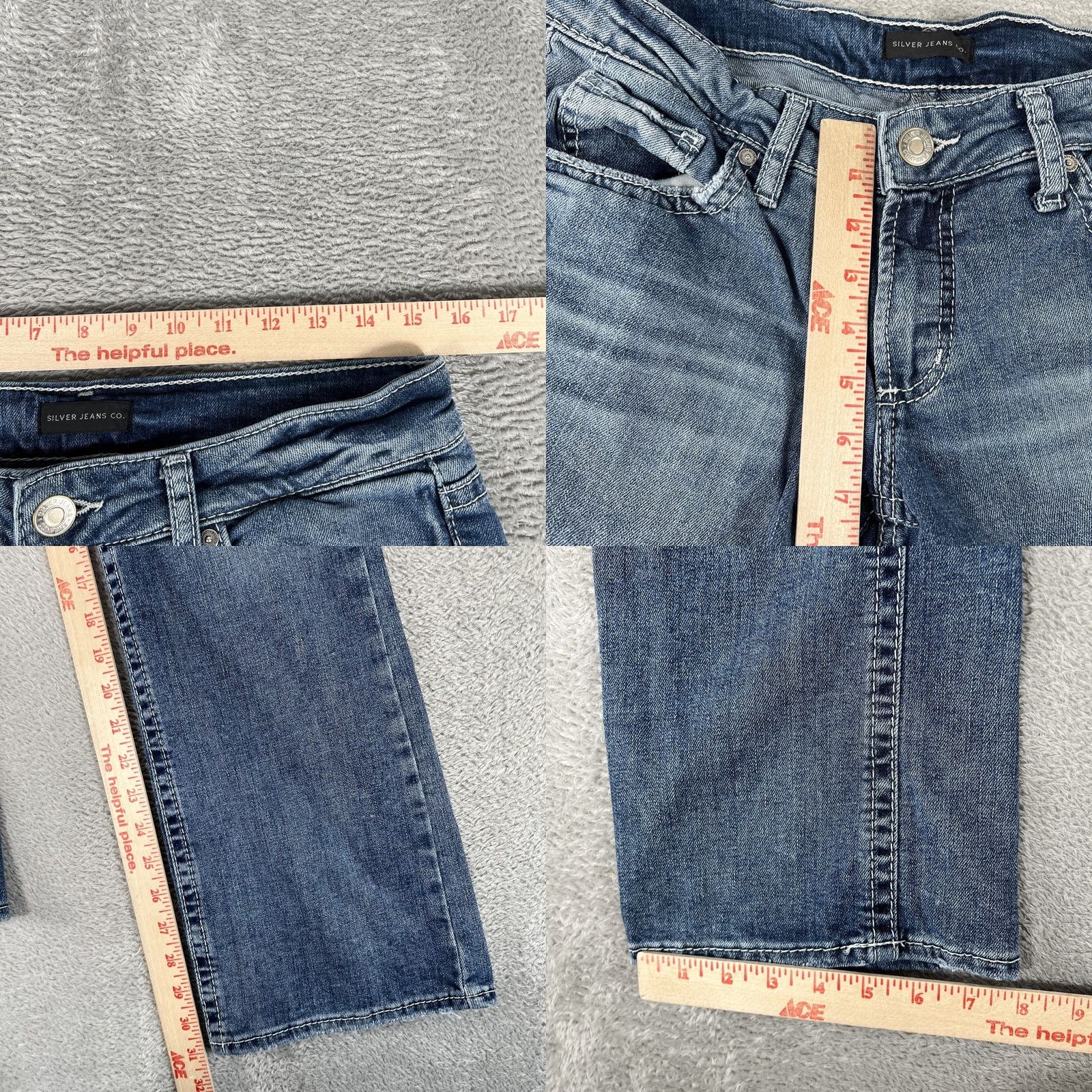 Silver Jeans Co. Silver Jeans Britt Slim Boot Denim Pants Womens 27x31 Mid Rise Stretch Blue Size 27" / US 4 / IT 40 - 8 Thumbnail