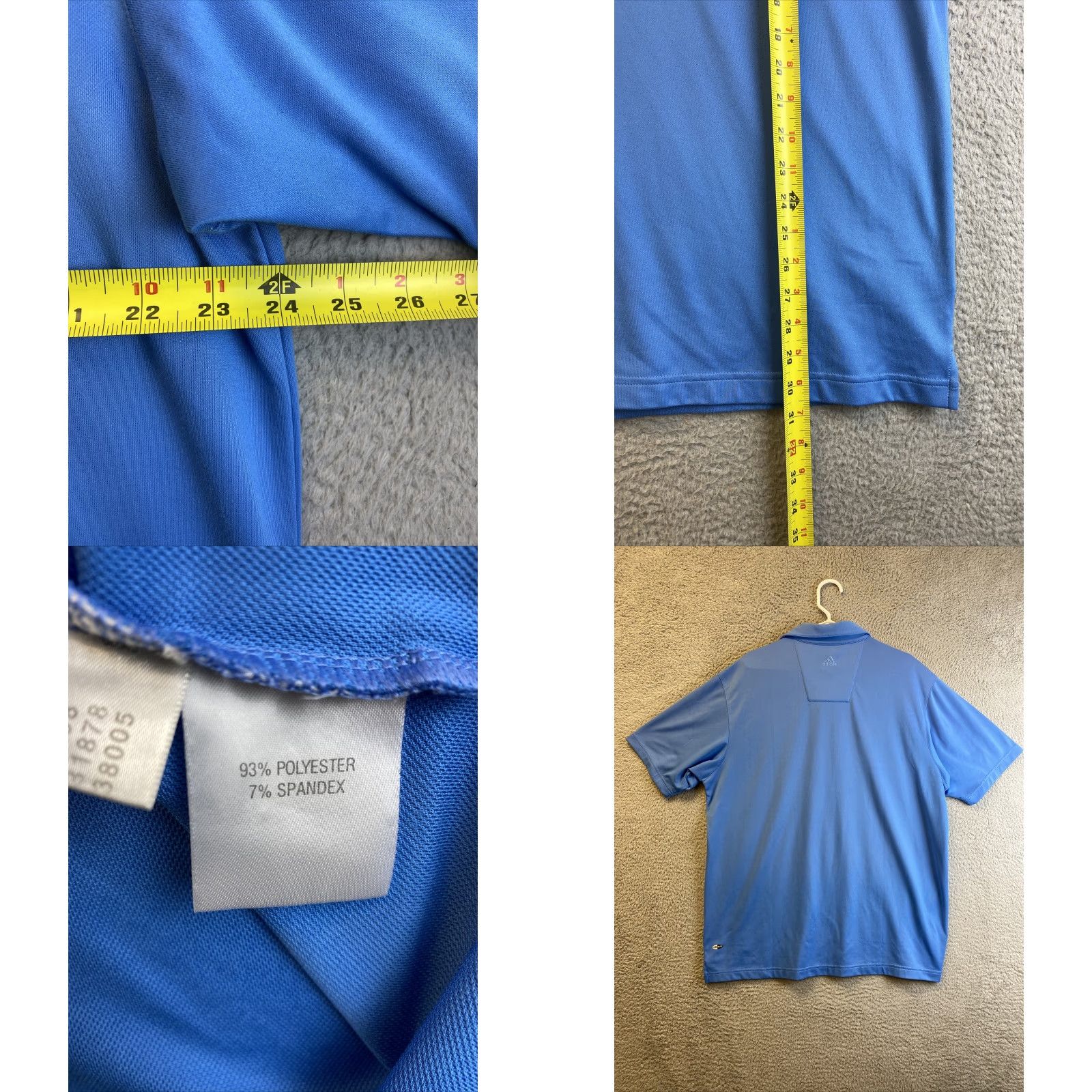 Adidas adidas Shirt Mens L Short Sleeve Golf Lightweight Blue Dri-Fit Tour Casual/32-51 Size US L / EU 52-54 / 3 - 8 Thumbnail