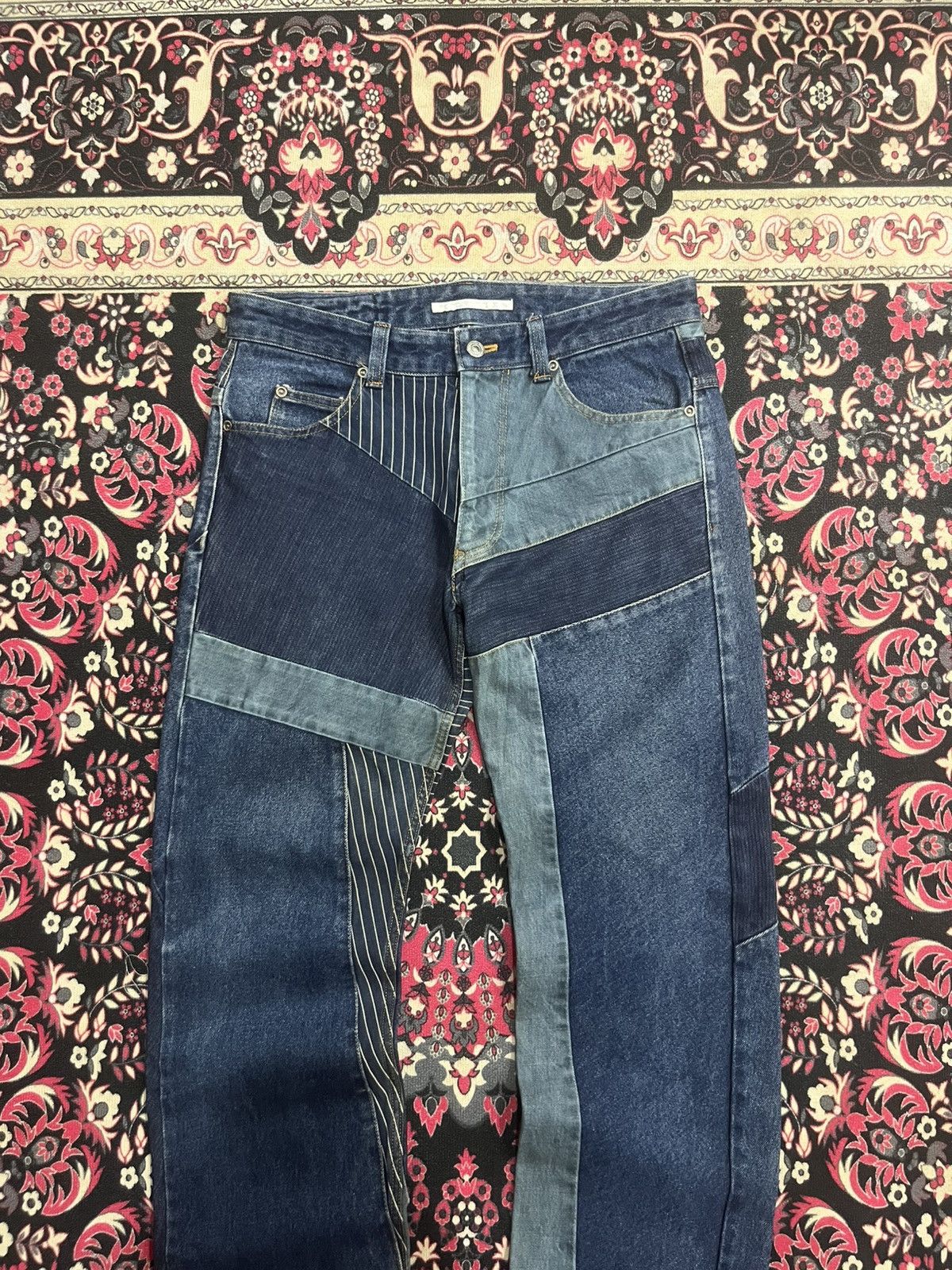 Diet Butcher Slim Skin Diet Butcher Slim Skin Upcycled Reworked Straight Fit Jeans Size US 32 / EU 48 - 3 Thumbnail