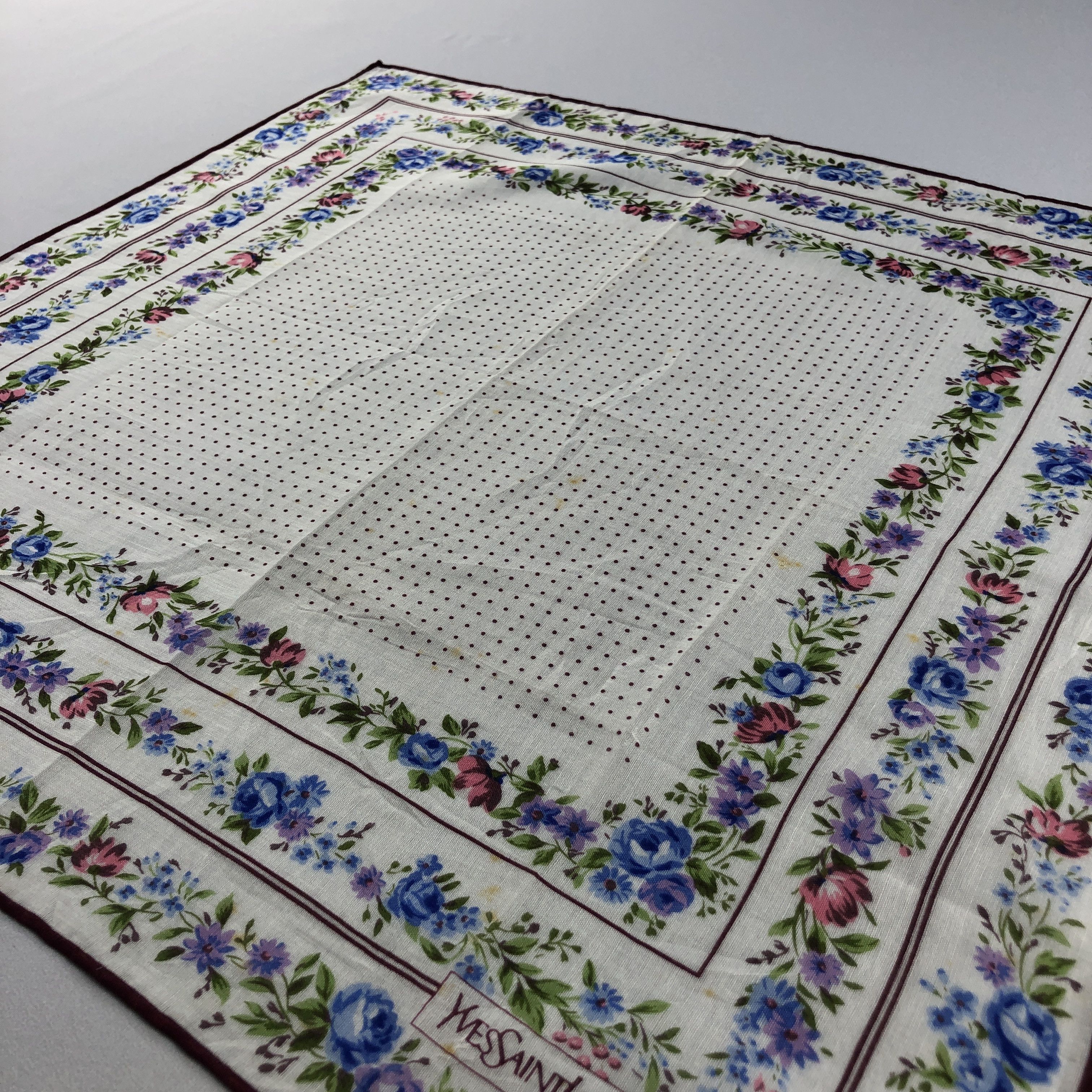 Vintage × Yves Saint Laurent YSL Handkerchief Neckerchief Bandana H2590 Size ONE SIZE - 2 Thumbnail