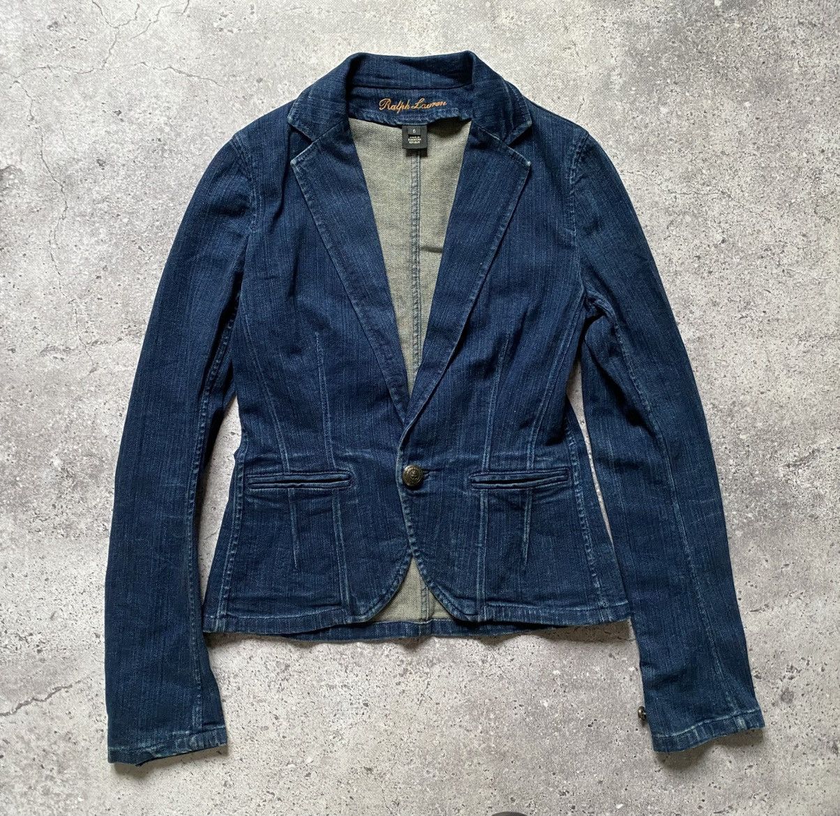 Ralph Lauren Ralph Lauren Women’s Denim Blazer Jacket One-Button Blue 6 Size M / US 6-8 / IT 42-44 - 1 Thumbnail