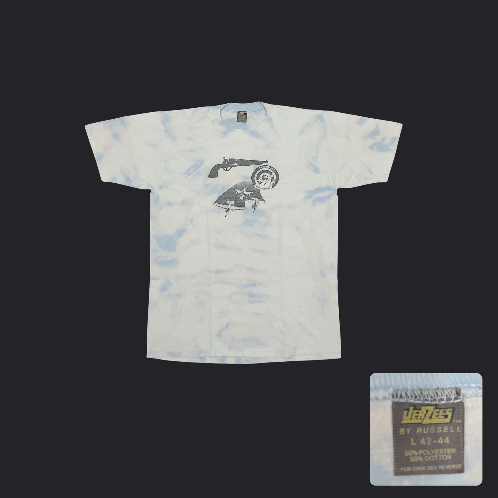 Jerzees Vintage 1985 9AF Gunnery Meet Single Stitch Tie-Dye Tee Size US L / EU 52-54 / 3 - 1 Thumbnail