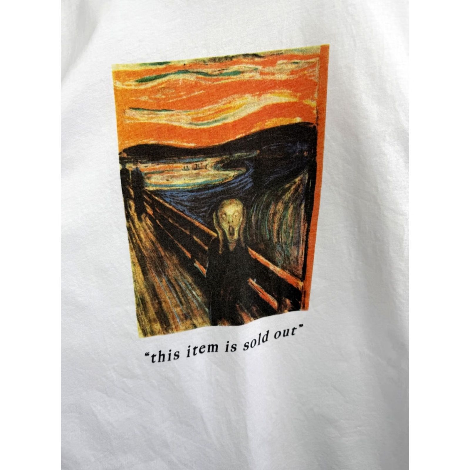 Vintage Vintage Edvard Munch The Scream Art T-Shirt Mens M White Retro Size US M / EU 48-50 / 2 - 4 Thumbnail
