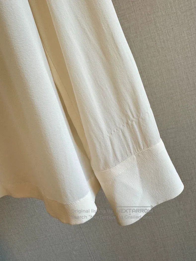 Brunello Cucinelli Brunello Cucinelli Silk Long Sleeve Beaded Top Size L / US 10 / IT 46 - 5 Thumbnail