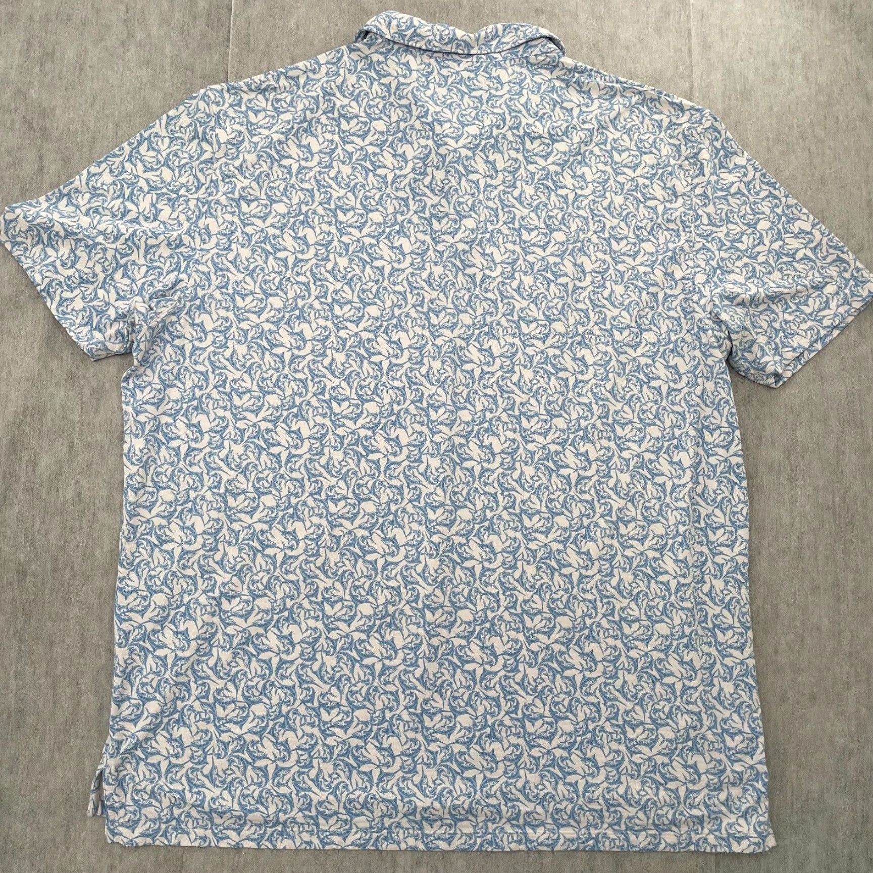 Vintage VINTAGE Ibkul Polo Shirt Mens 2XL Short Sleeve Blue White All Over Fish Print Activewear Size US XXL / EU 58 / 5 - 2 Thumbnail