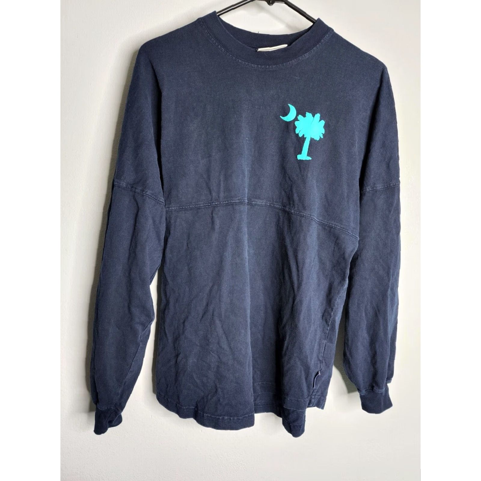 ESPIRIT Vintage Spirit South Carolina Oversize Long Sleeve Crew Neck Shirt Women's Small Blue Casual Size S / US 4 / IT 40 - 2 Thumbnail
