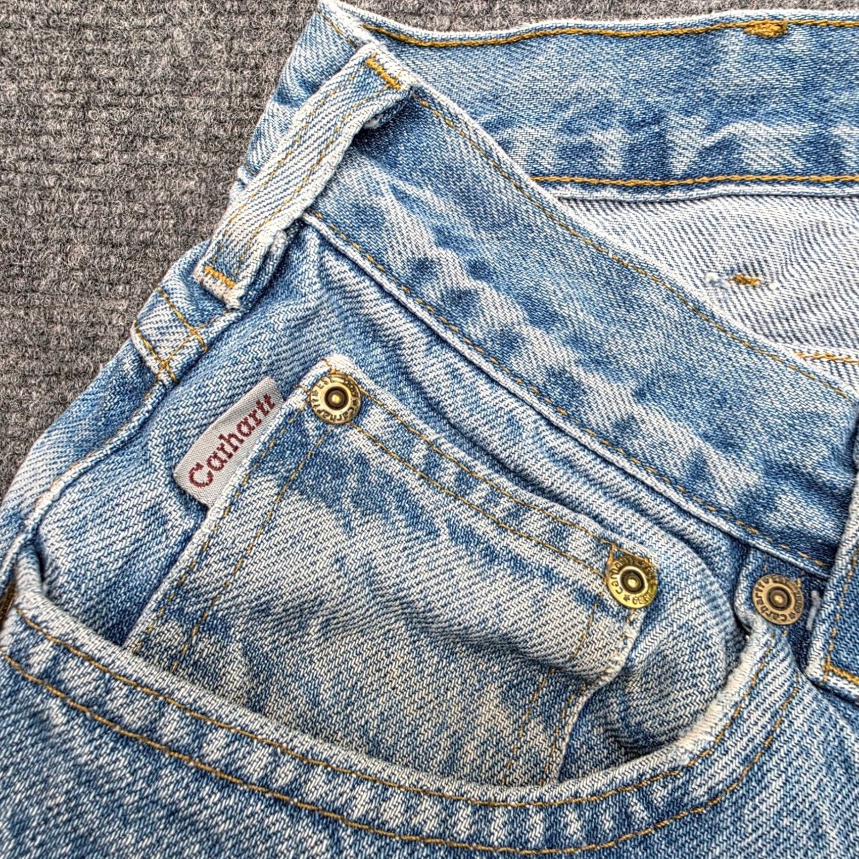Carhartt Carhartt Relaxed Fit Straight Leg Jeans Mens 38x32 Light Wash Denim Work Size US 38 / EU 54 - 6 Thumbnail