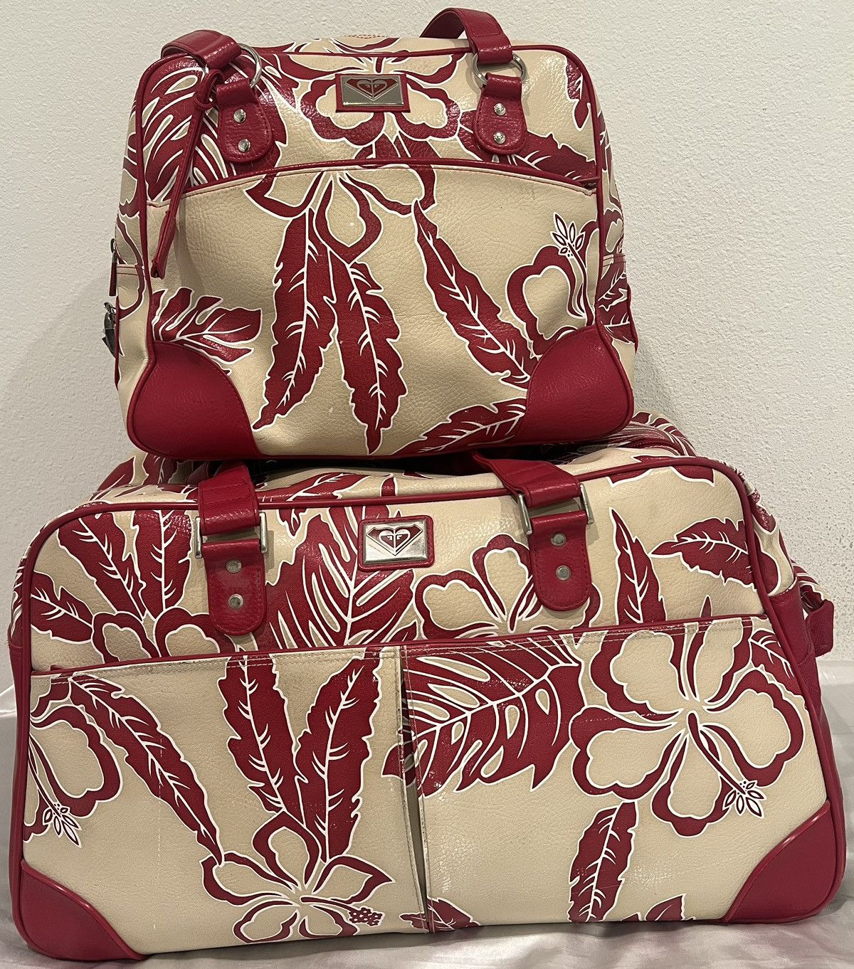Vintage Vintage Roxy Floral Travel Luggage Rolling Duffle Bag Set Size ONE SIZE - 2 Thumbnail