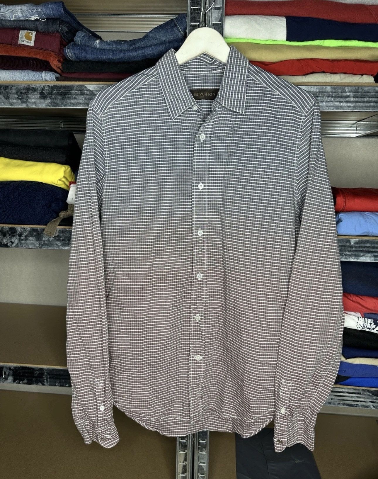 Louis Vuitton Louis Vuitton Gradient Check Shirt Long Sleeve Button Up Size US M / EU 48-50 / 2 - 1 Thumbnail