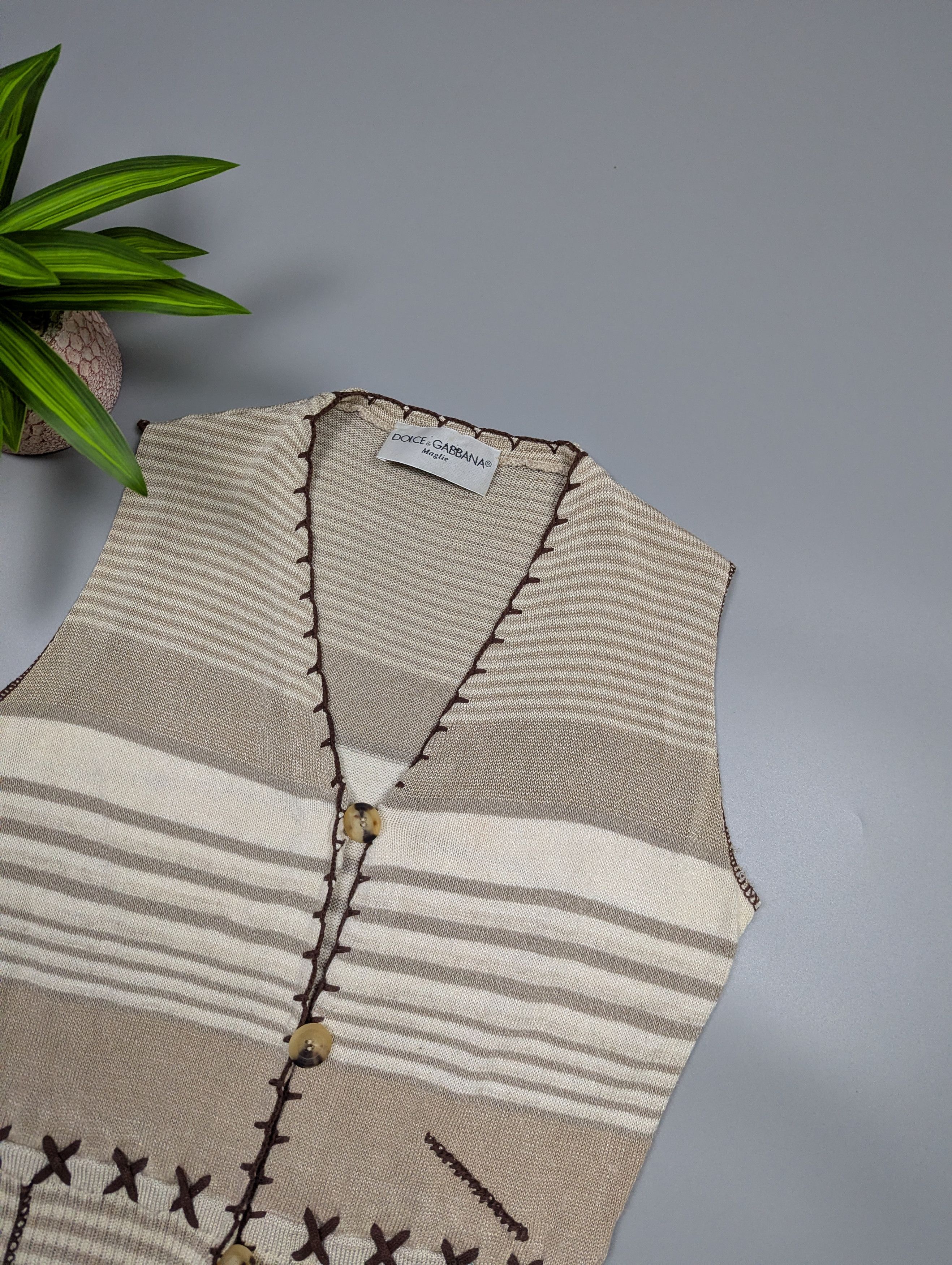 Dolce & Gabbana Archive Dolce & Gabbana Y2K Knit Vest Ethno Size M / US 6-8 / IT 42-44 - 5 Thumbnail