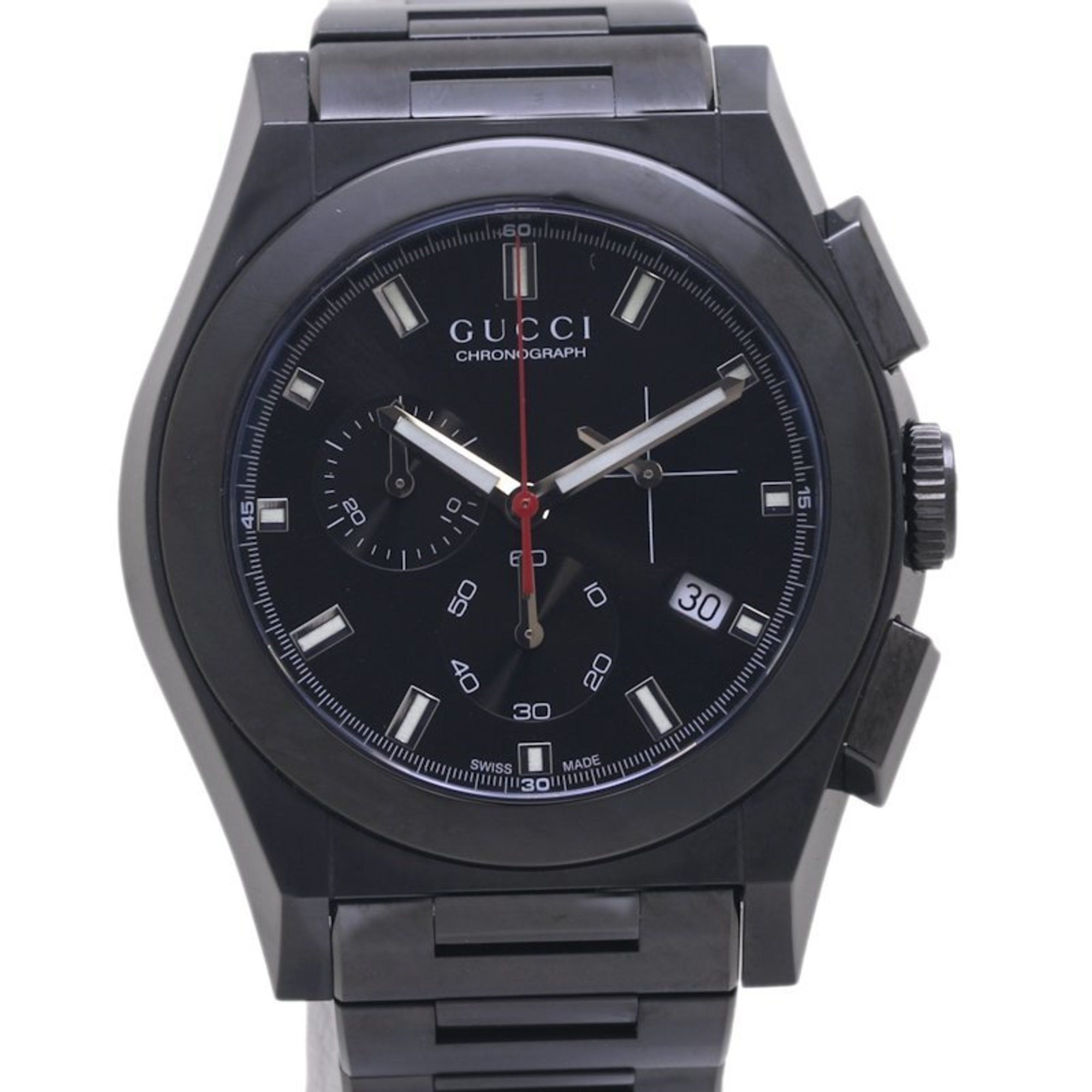 image of Gucci Pantheon Ya115237 115.2 Chronograph Men's 39011 in Black