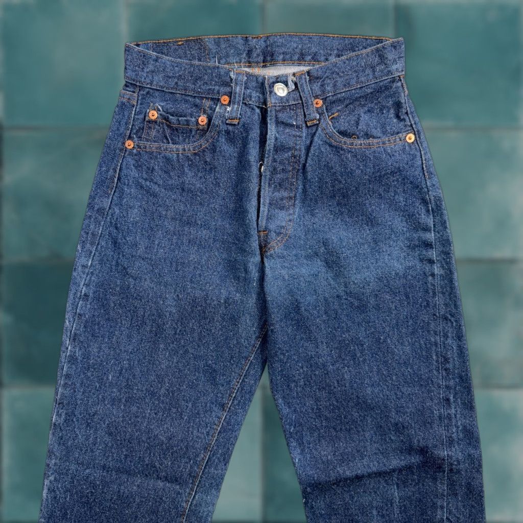 Levi's Levis 501 Vintage 80s Redline Selvedge USA Jeans Fuzzy Dark Wash 27x31 Act 25x27 Levi's 501 Series Size US 27 - 1 Thumbnail