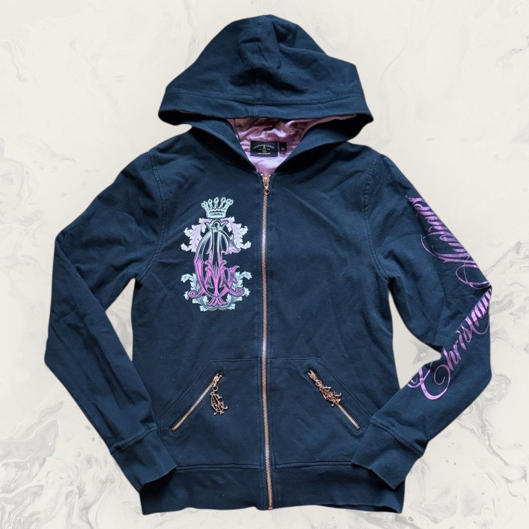 ED HARDY CHRISTIAN AUDIGIER VINTAGE ZIP HOODIE SWAG Y2K