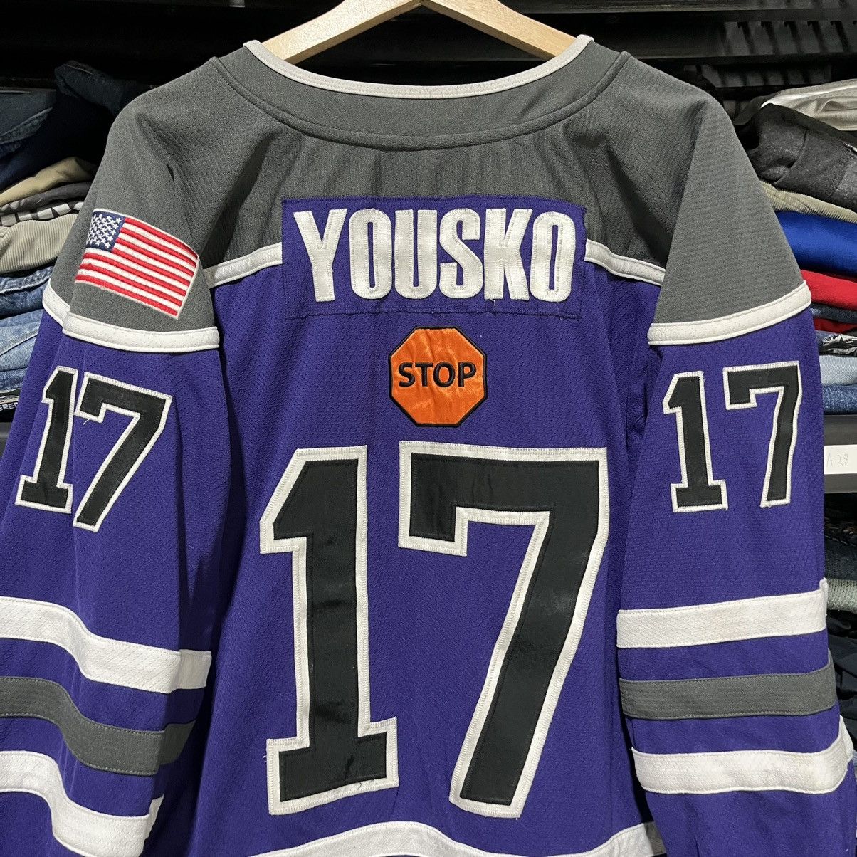 NHL YOUNGSTOWN PHANTOMS #17 YOUSKO HOCKEY JERSEY PURPLE LARGE Size US L / EU 52-54 / 3 - 7 Thumbnail