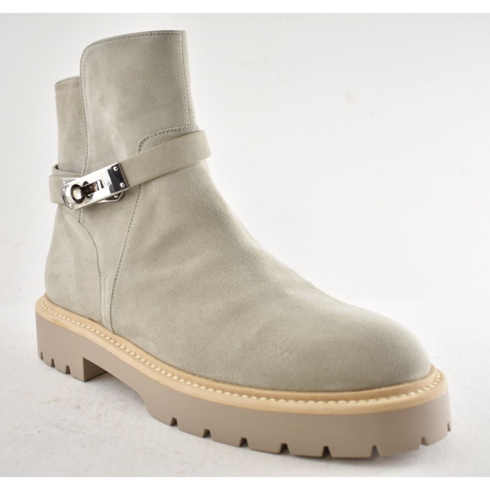 Hermes Hermes Jeff Ankle Boot Galet Suede Goatskin Kelly Lock 40 Size US 10 / IT 40 - 6 Thumbnail