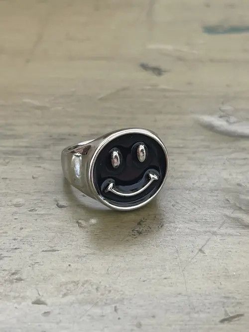 Jewelry × Vintage Smiley Punk Abstract Ring Size ONE SIZE - 4 Thumbnail