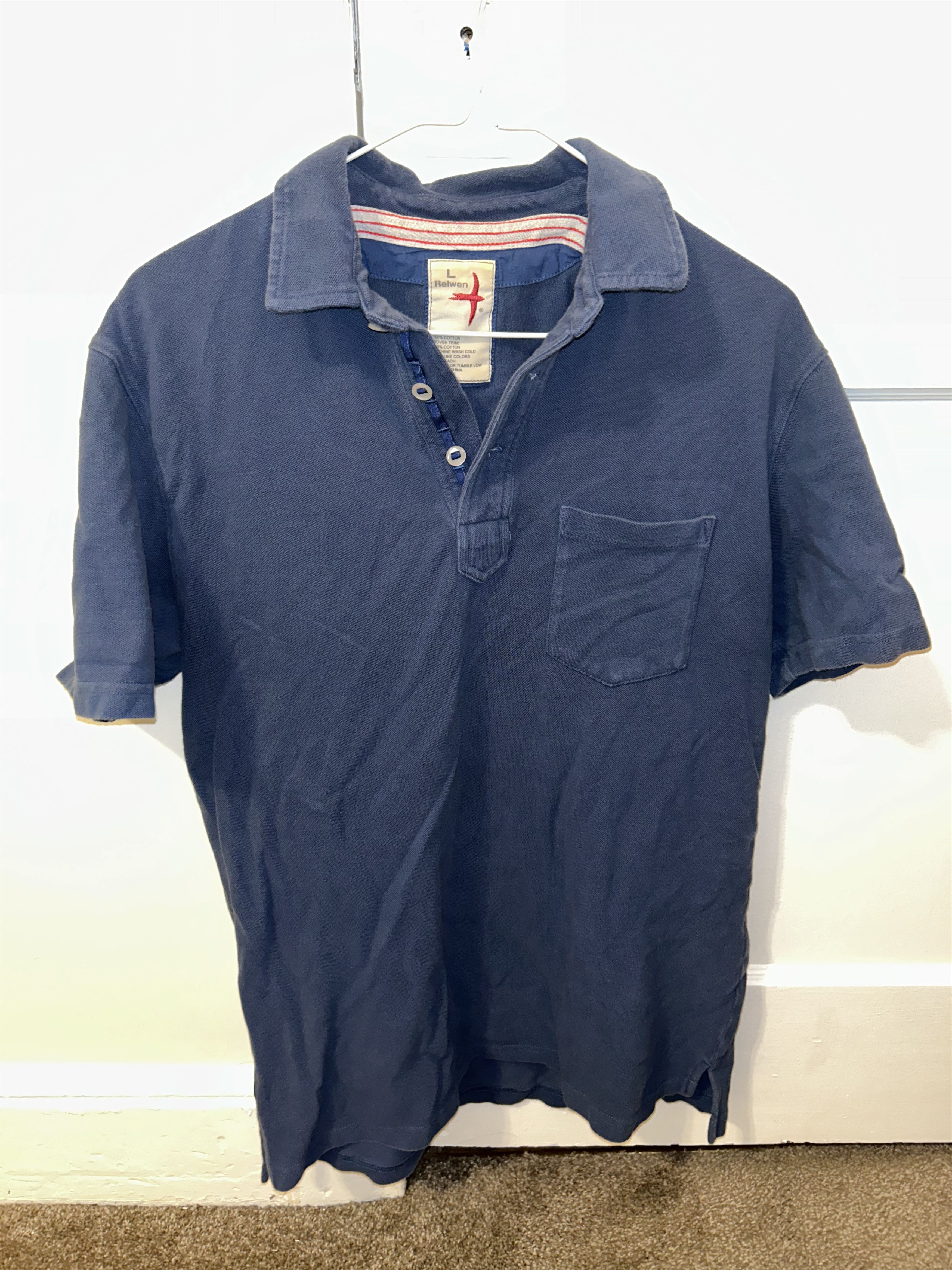 Relwen Relwen Blue Pique Cotton Polo Size US L / EU 52-54 / 3 - 1 Thumbnail