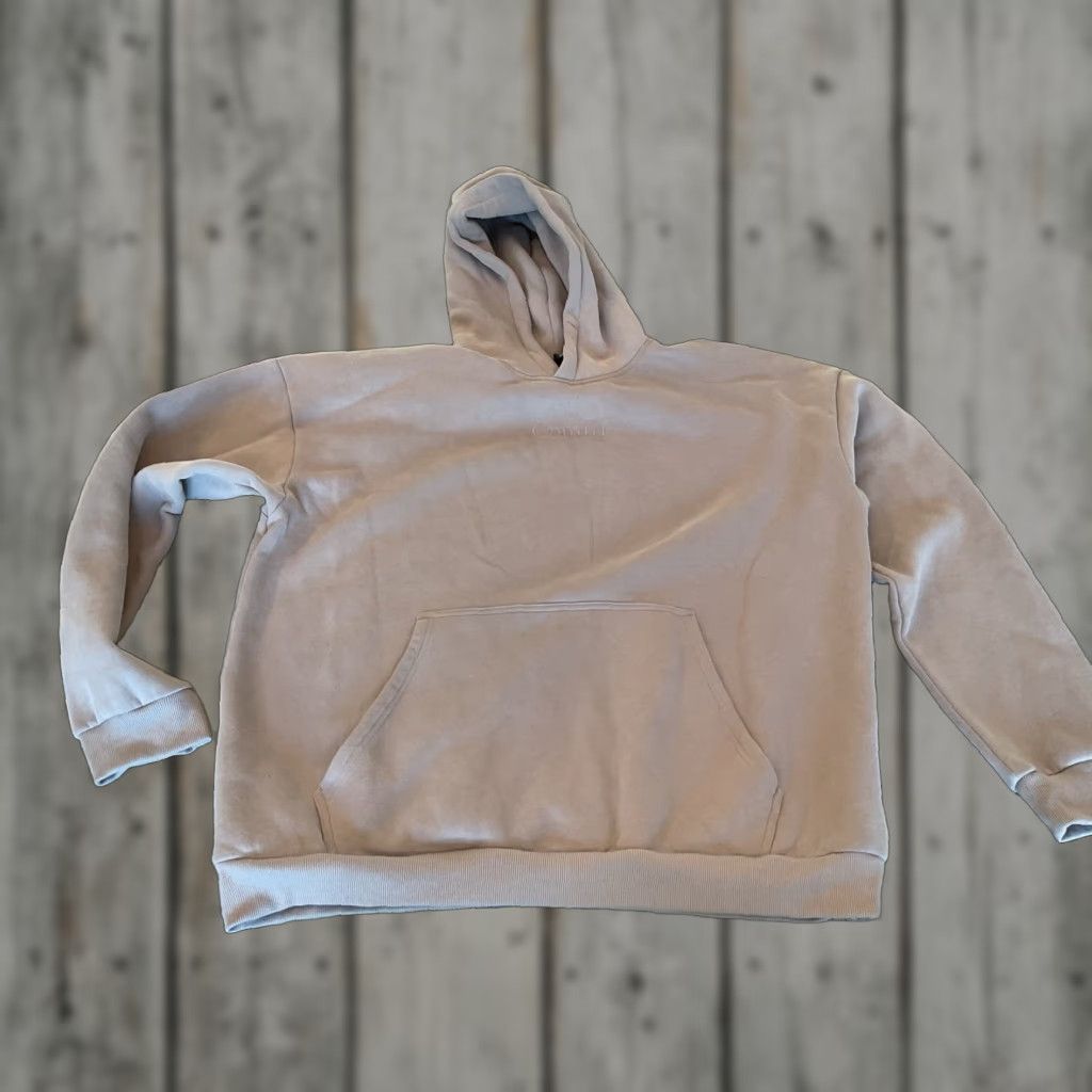 VINTAGE Comfrt Signature Hoodie Hooded Sweatshirt Beige 3XL Unisex Adults Pullover Activewear Womens Mens Girls Boys Beige Signature Hoodie